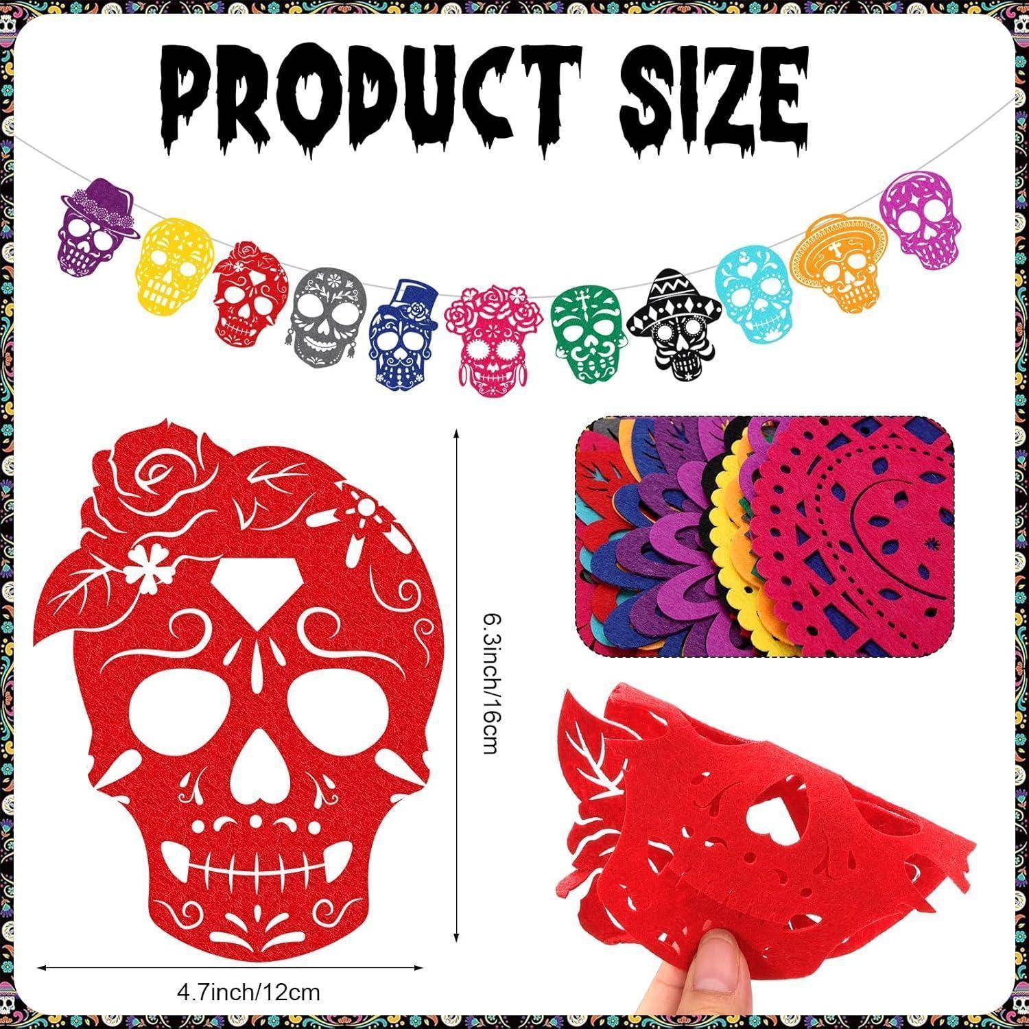 Halloween Dia De Los Muertos Deko Banner Filz Girlande Mexiko 42 Ft