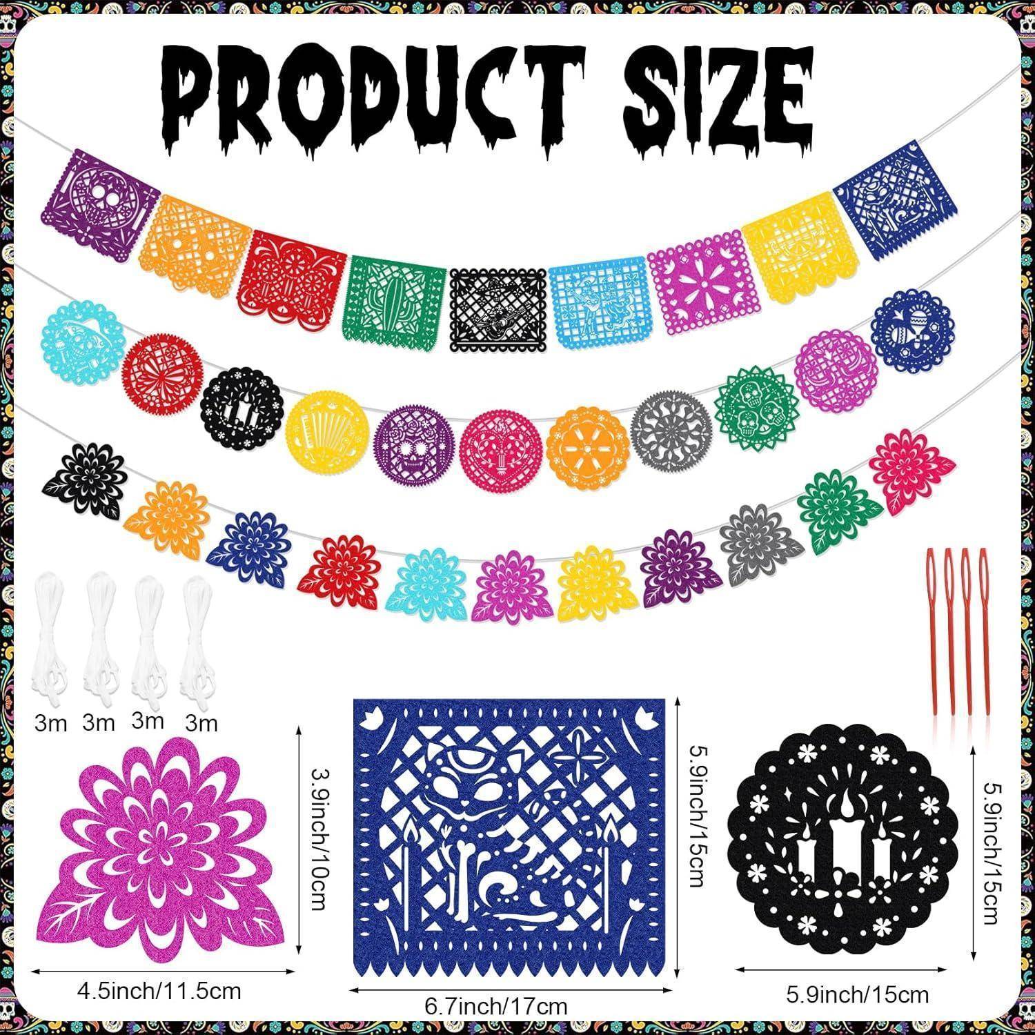 Halloween Dia De Los Muertos Deko Banner Filz Girlande Mexiko 42 Ft