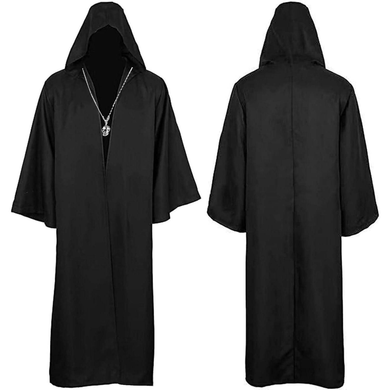 Umhang Halloween Kapuze Herren Robe Totenkopf Gotik Vampir S