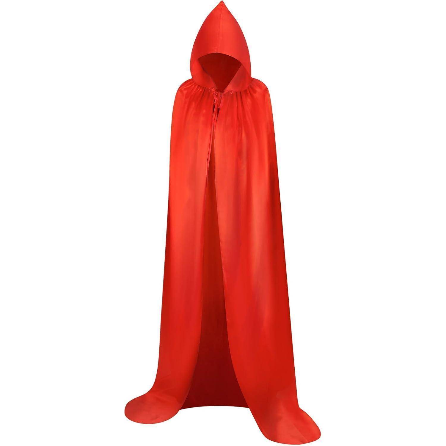 Unisex Halloween Umhang mit Kapuze Vampir Kostüm Cosplay rot M