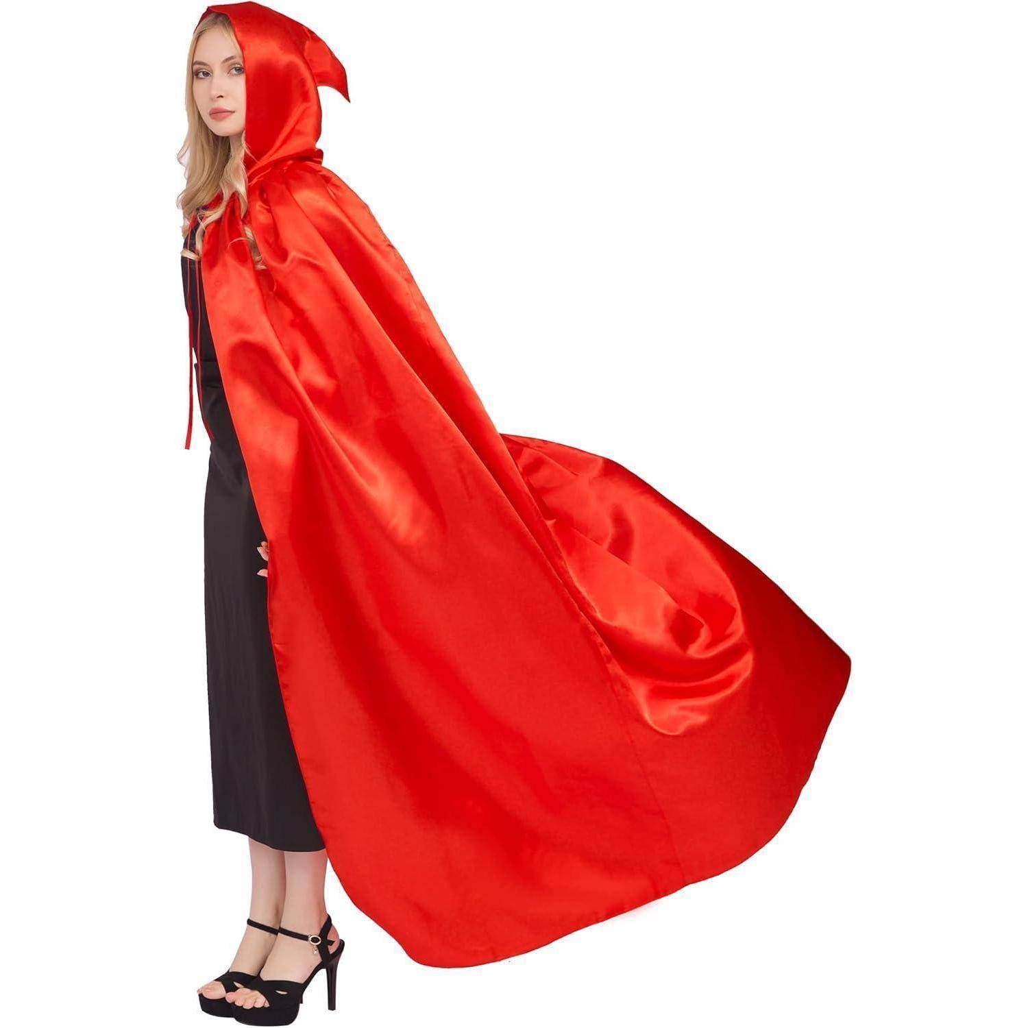 Unisex Halloween Umhang mit Kapuze Vampir Kostüm Cosplay rot M