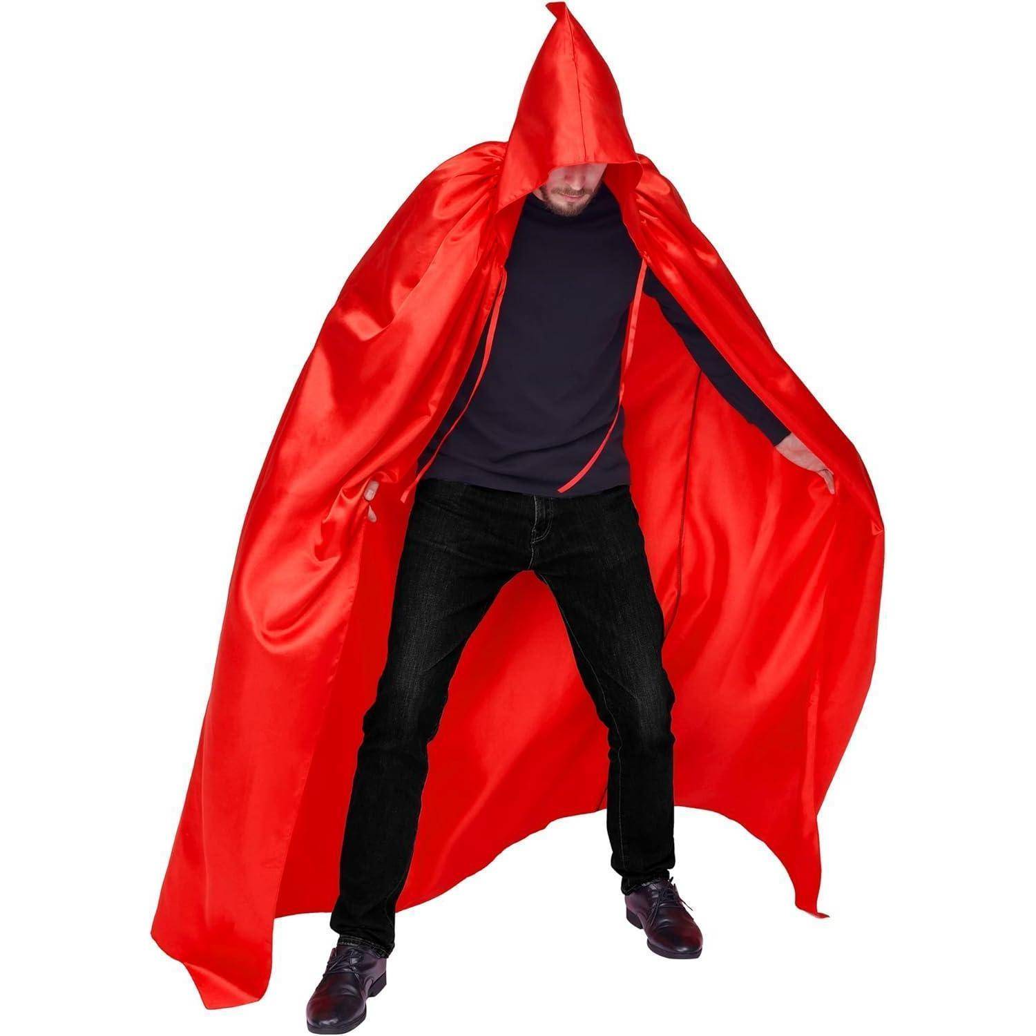 Unisex Halloween Umhang mit Kapuze Vampir Kostüm Cosplay rot M