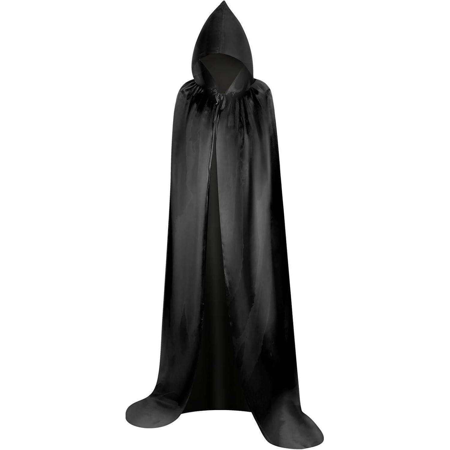 Umhang mit Kapuze Halloween Vampir Kostüm Erwachsene Schwarz XXL