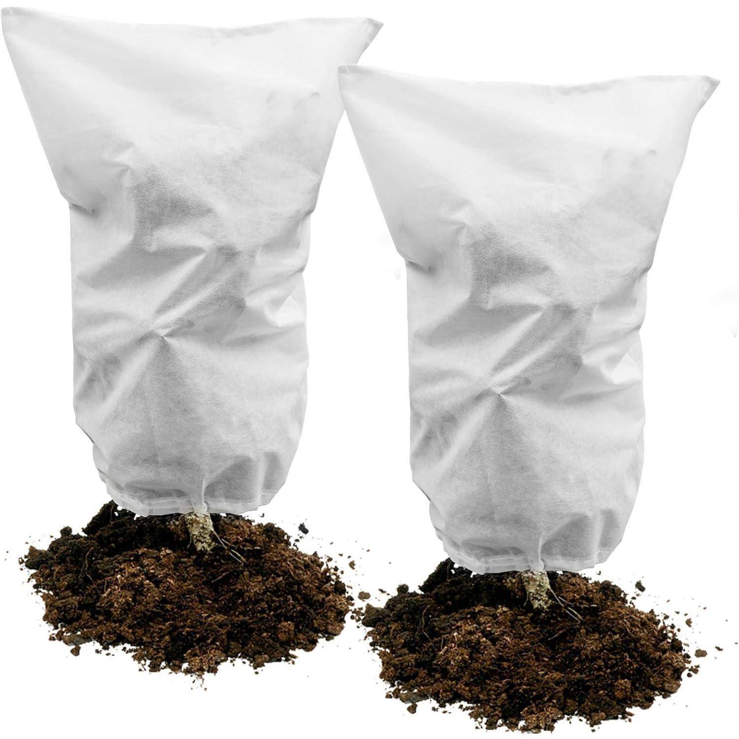 2er Pack 60x80cm Winterschutz-Haube mit Zugband für Pflanzen
