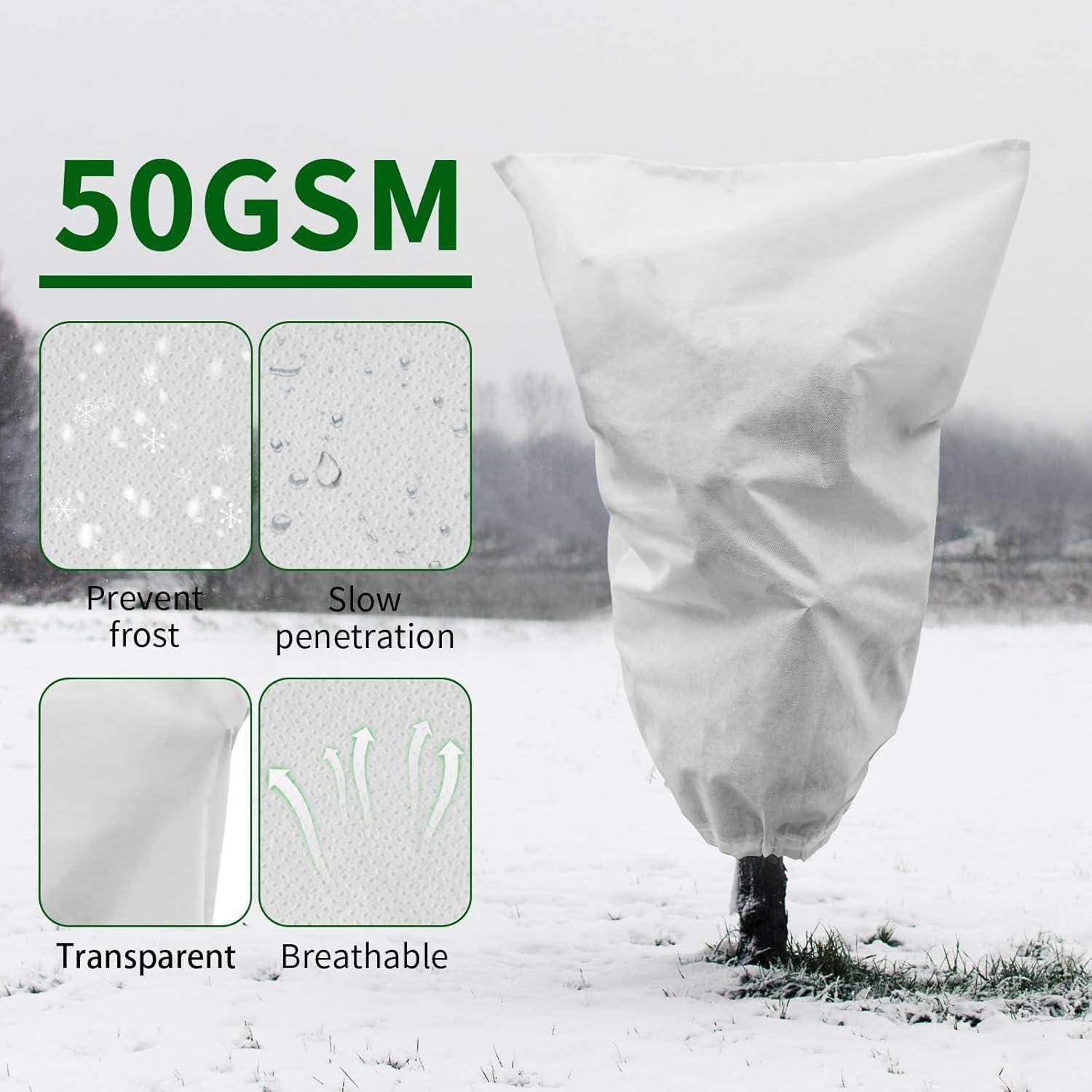 2er Pack 60x80cm Winterschutz-Haube mit Zugband für Pflanzen