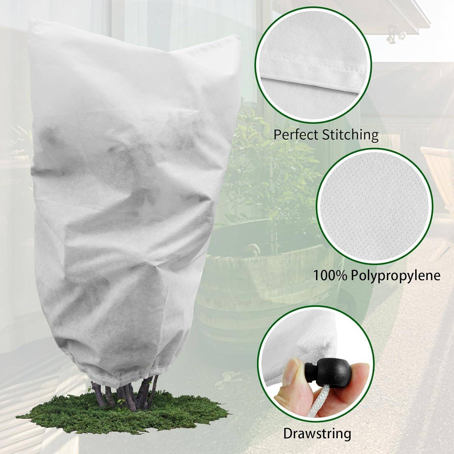 2er Pack 60x80cm Winterschutz-Haube mit Zugband für Pflanzen