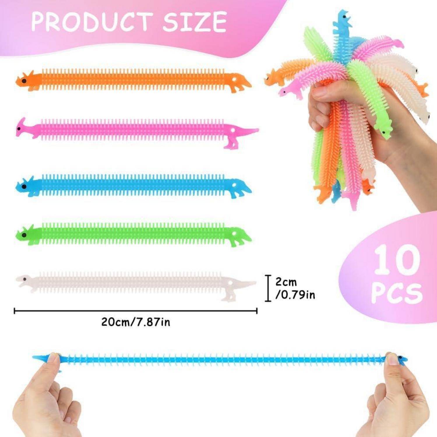 Dinosaurier Stretchy String Spielzeug 10 Glow in The Dark Stressabbau