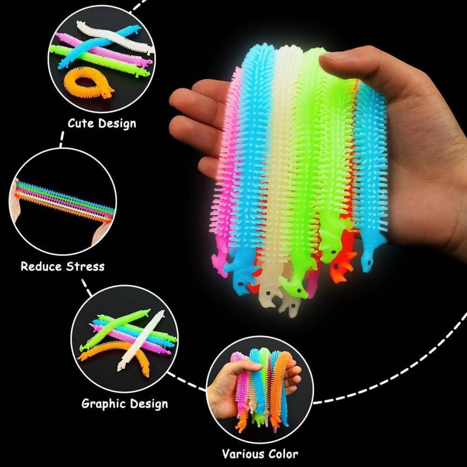 Dinosaurier Stretchy String Spielzeug 10 Glow in The Dark Stressabbau