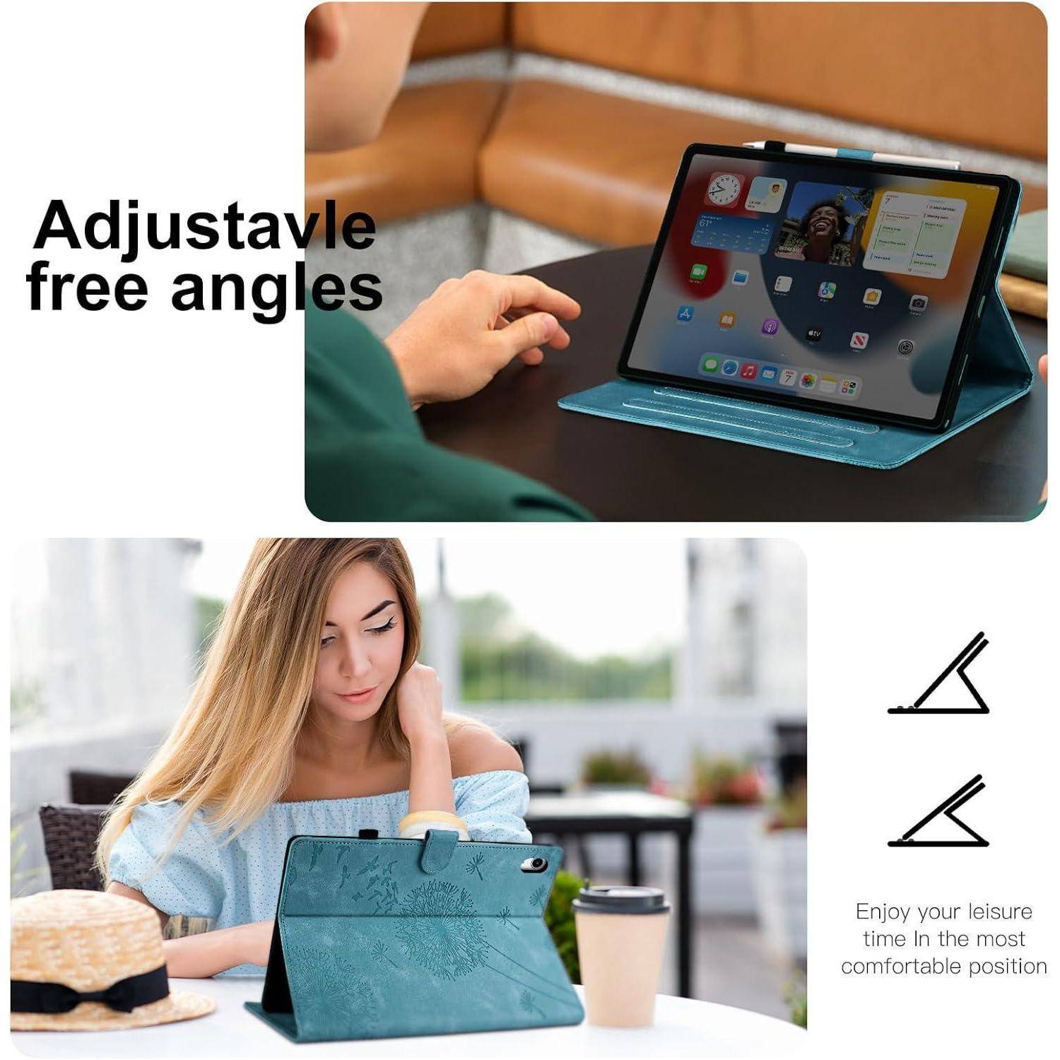 Generation iPad 10 Schutzhülle 2022 Löwenzahn Brieftasche Magnetisch