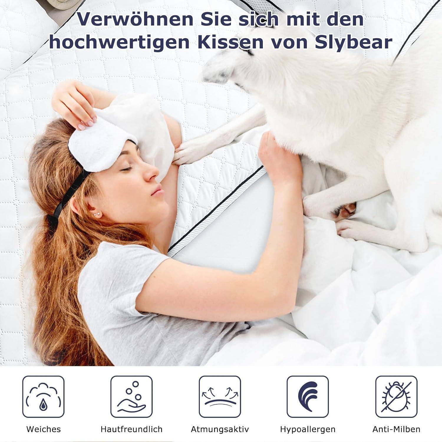 Orthopädisches Seitenschläferkissen 40x80 cm 2er Set Premium Füllung