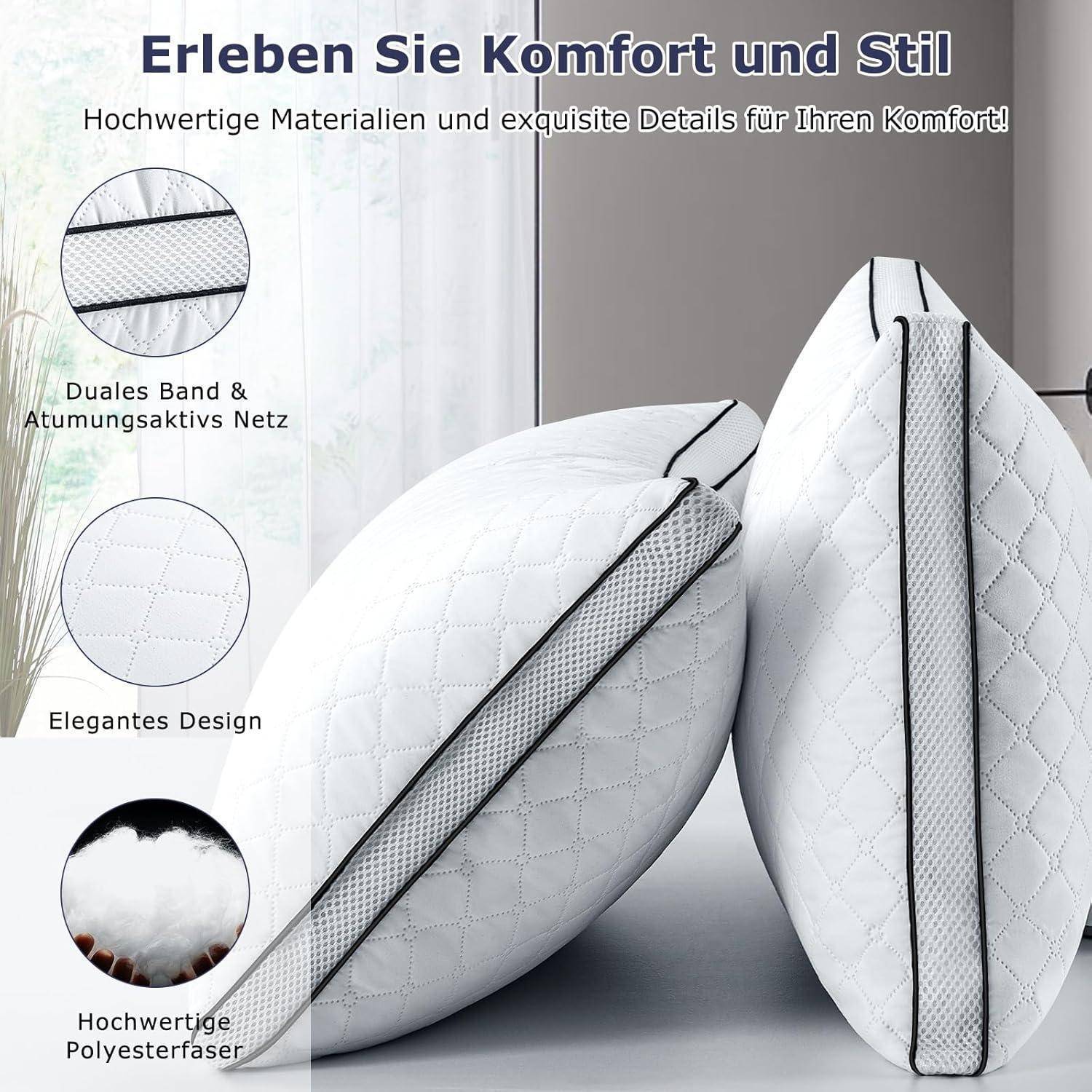 Orthopädisches Seitenschläferkissen 40x80 cm 2er Set Premium Füllung