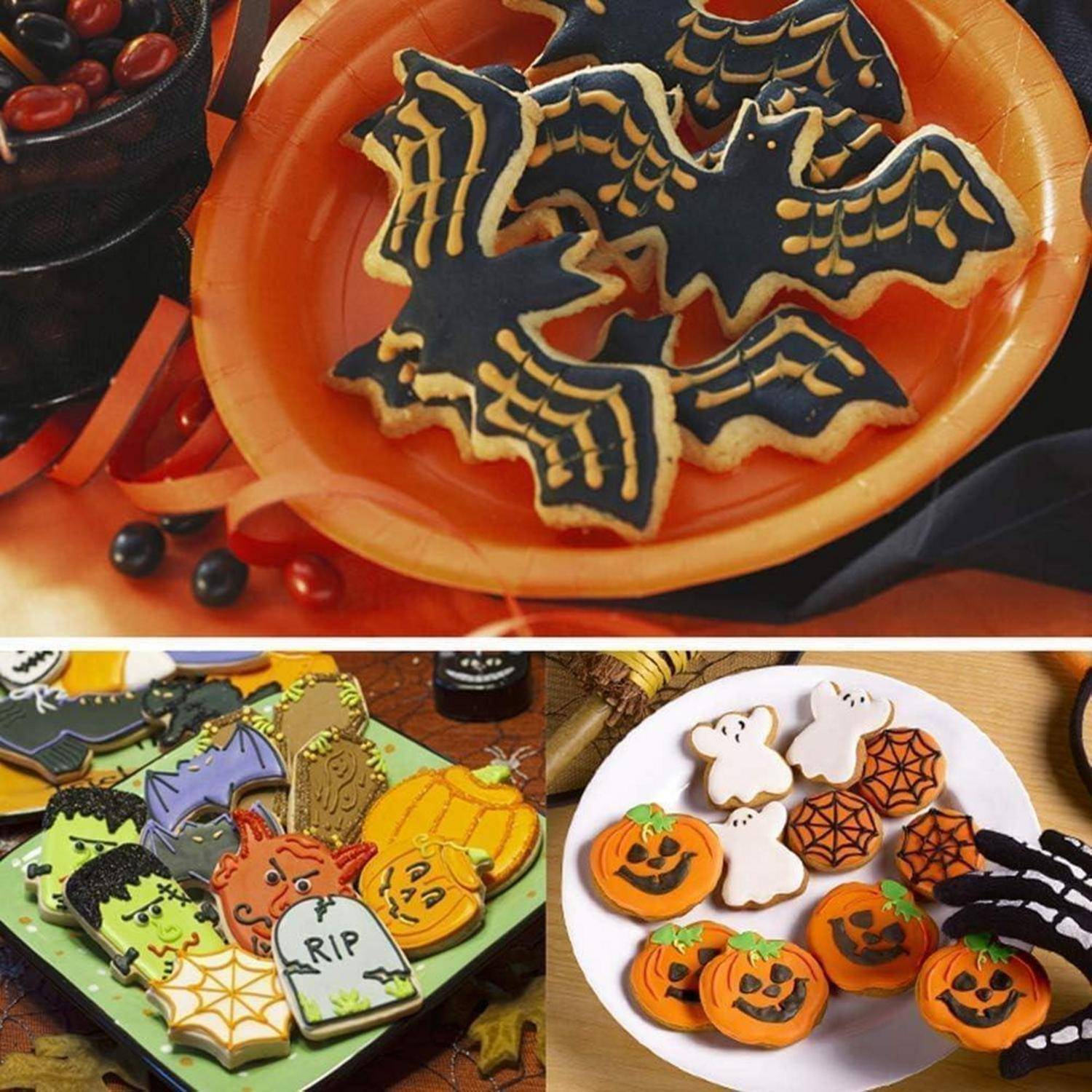 Halloween Ausstechformen Set Kürbis Katze Geist Hexenhut Fledermaus