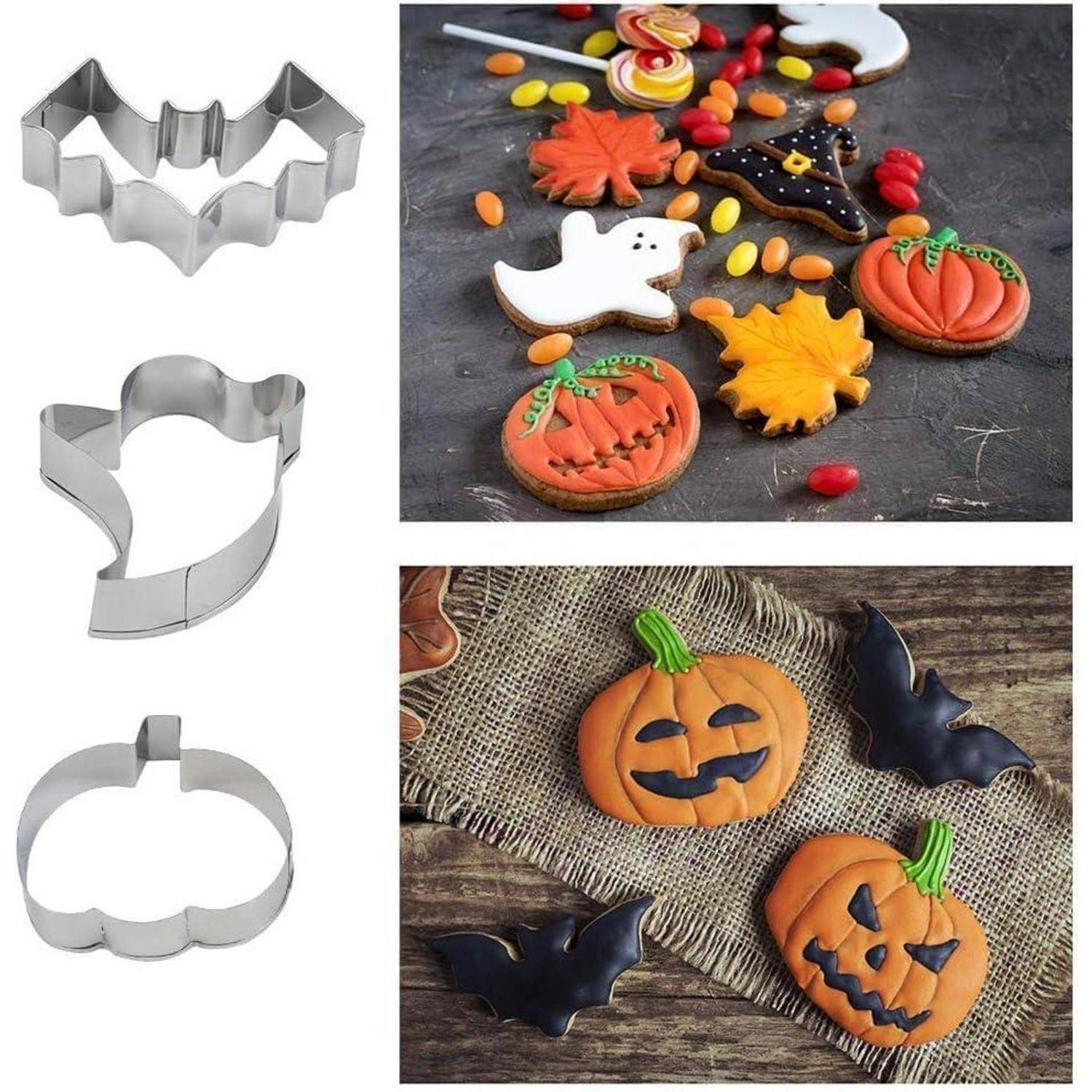 Halloween Ausstechformen Set Kürbis Katze Geist Hexenhut Fledermaus