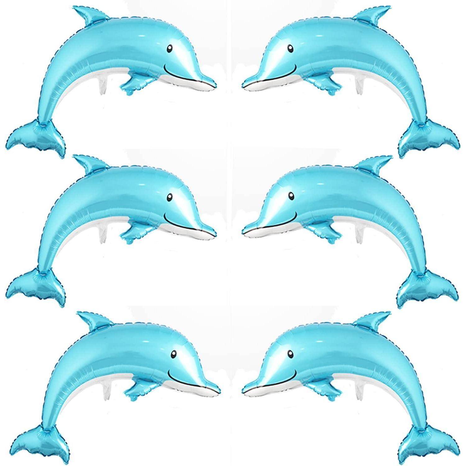 6er Pack Delfin Luftballons 117cm Unter dem Meer Party Deko