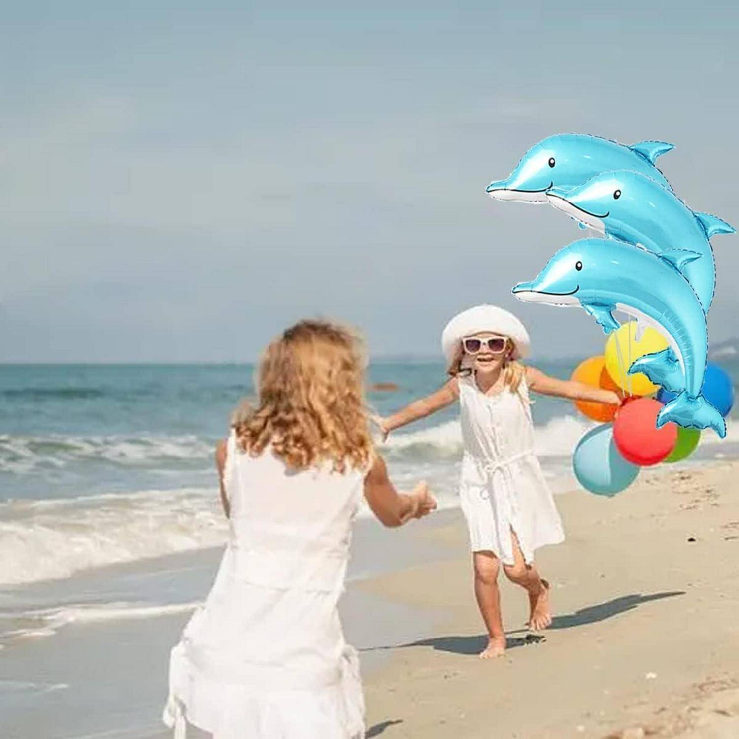 6er Pack Delfin Luftballons 117cm Unter dem Meer Party Deko