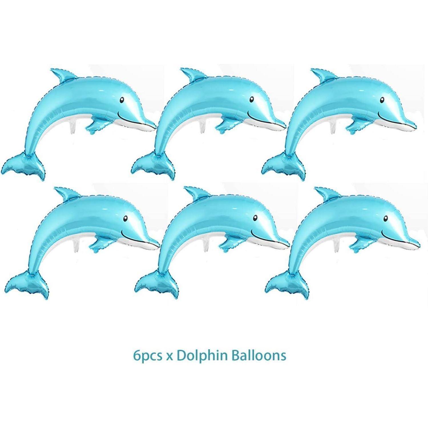 6er Pack Delfin Luftballons 117cm Unter dem Meer Party Deko