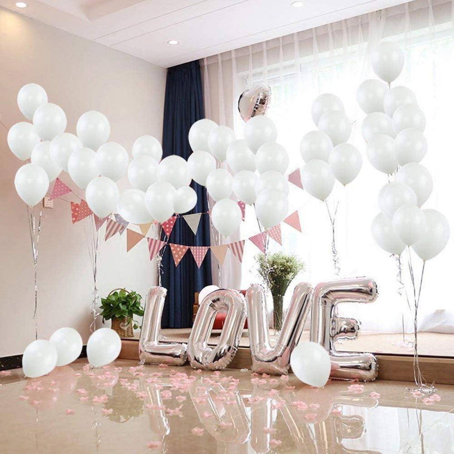 100 Stück Weiße Luftballons 12 Zoll Latex für Party Dekorationen