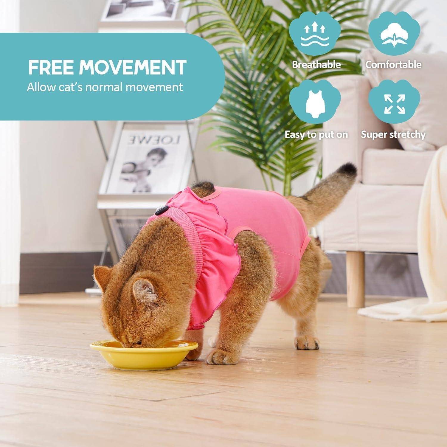 Katzenbody Erholungsanzug Kastration OP Suit Modal Medium Rosepink