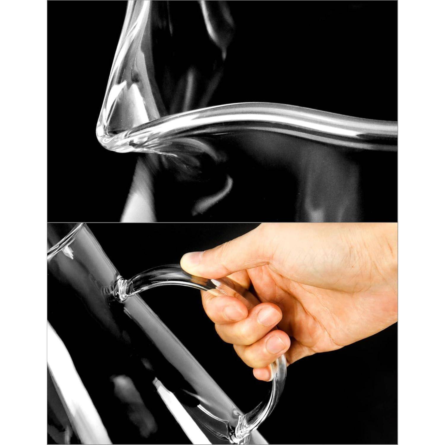 Karaffe 2.0 Liter Borosilikatglas Deckel Glaskaraffe Saftkrug