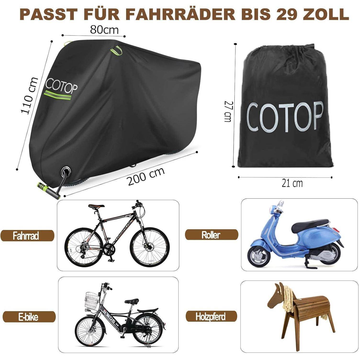 Fahrradabdeckung wasserdicht 210T Nylon Dünn 210T (200 x 80 x 110 cm)