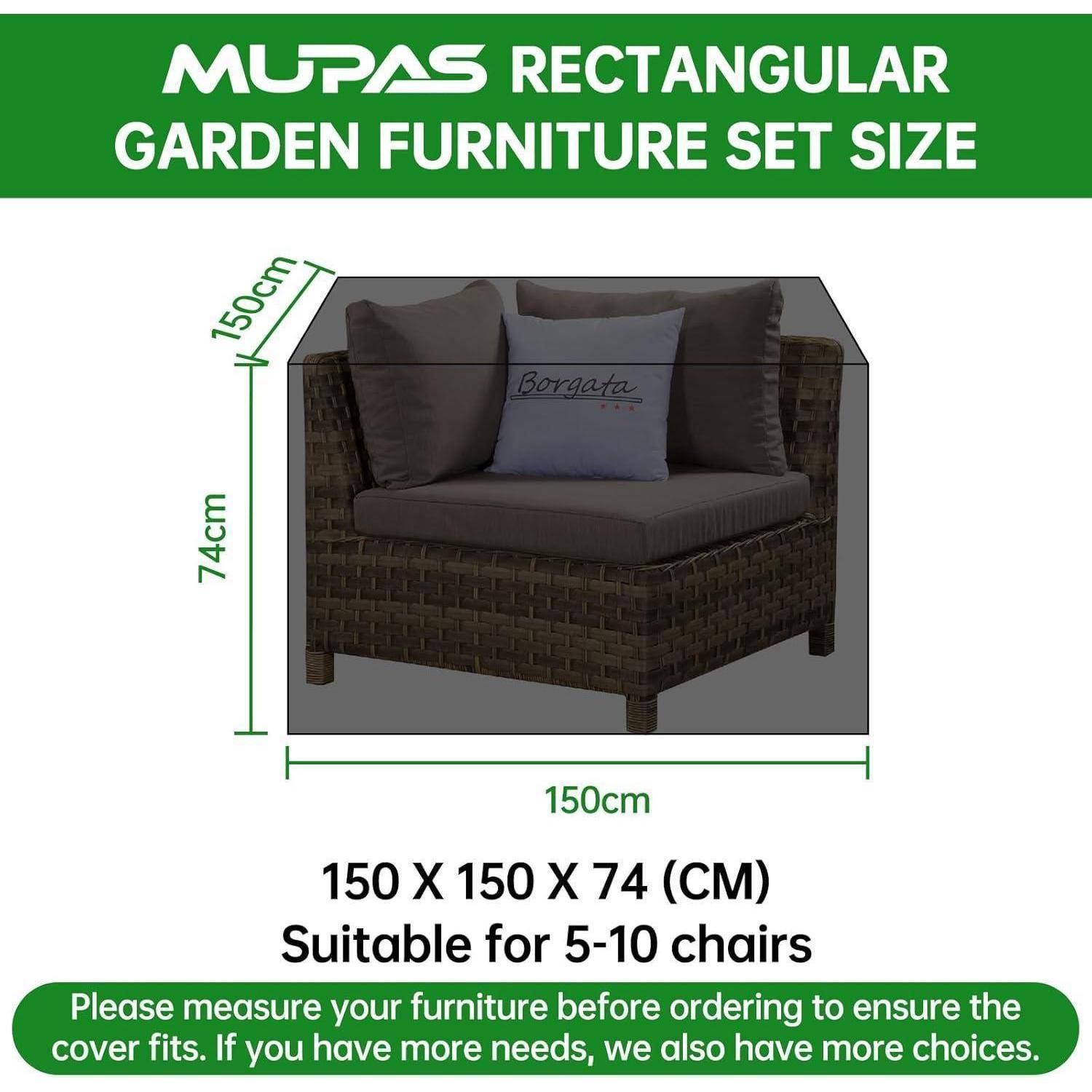 Abdeckung Gartenmöbel 420D Oxford Wasserdicht Schutzhülle 150x150x74cm
