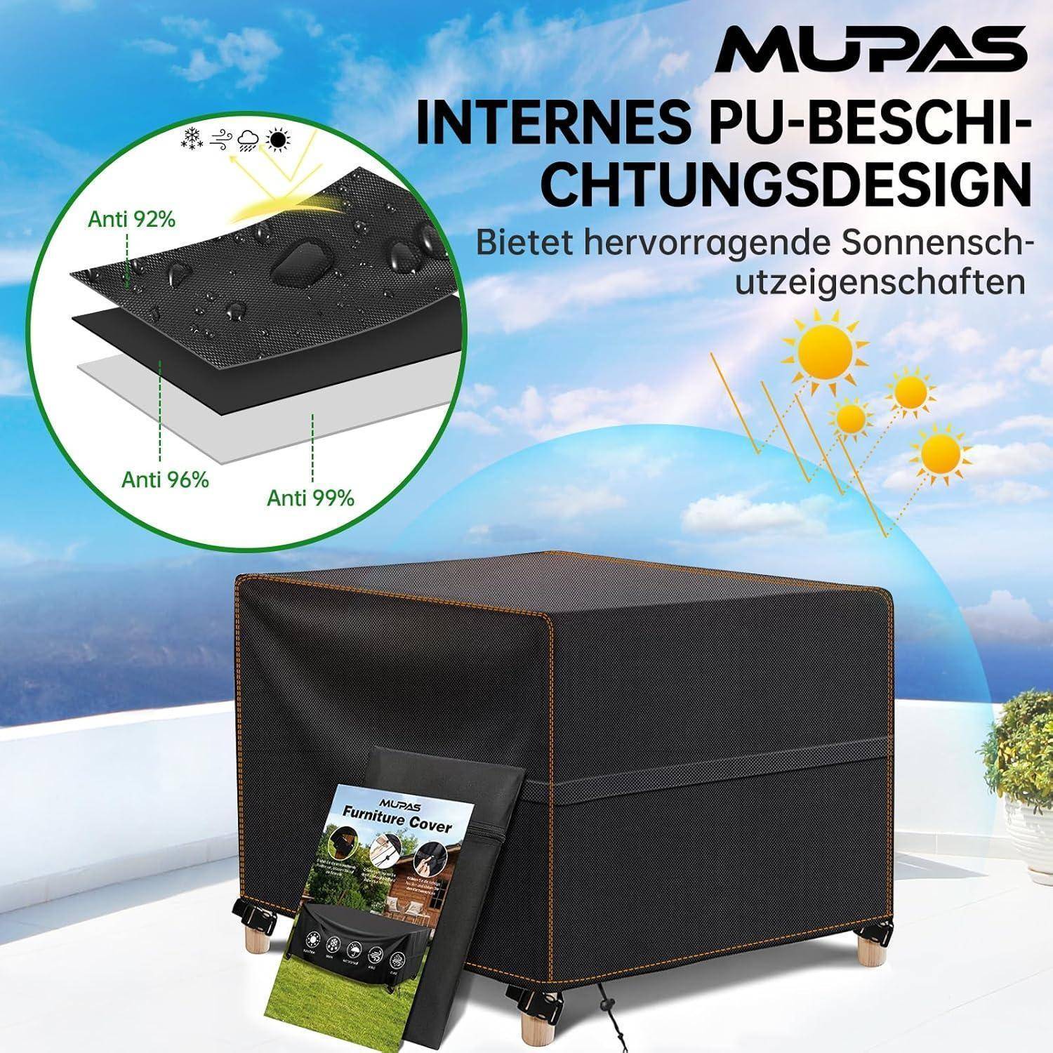 Abdeckung Gartenmöbel 420D Oxford Wasserdicht Schutzhülle 150x150x74cm