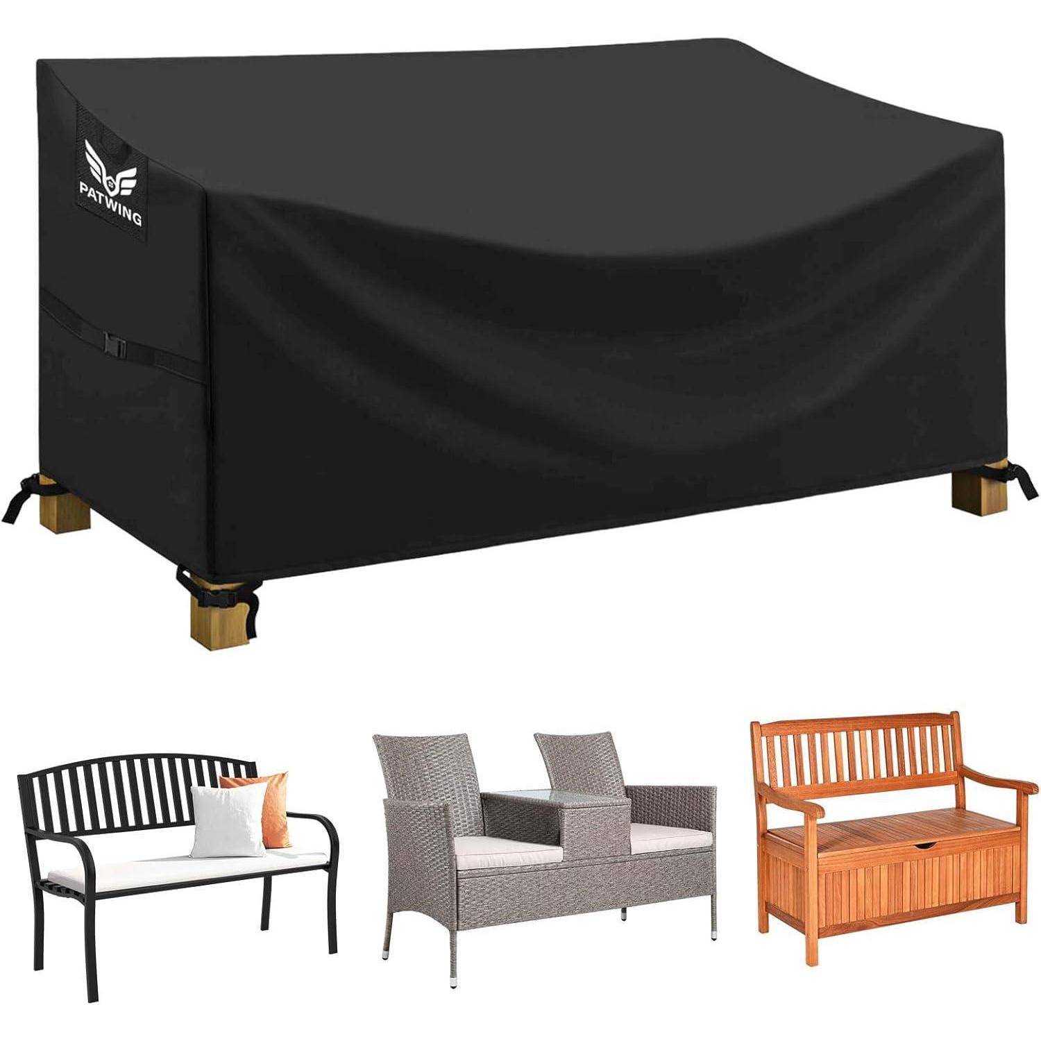 Schutzhülle für Gartenbank 600D Oxford Wasserdicht 134x66x63/89cm