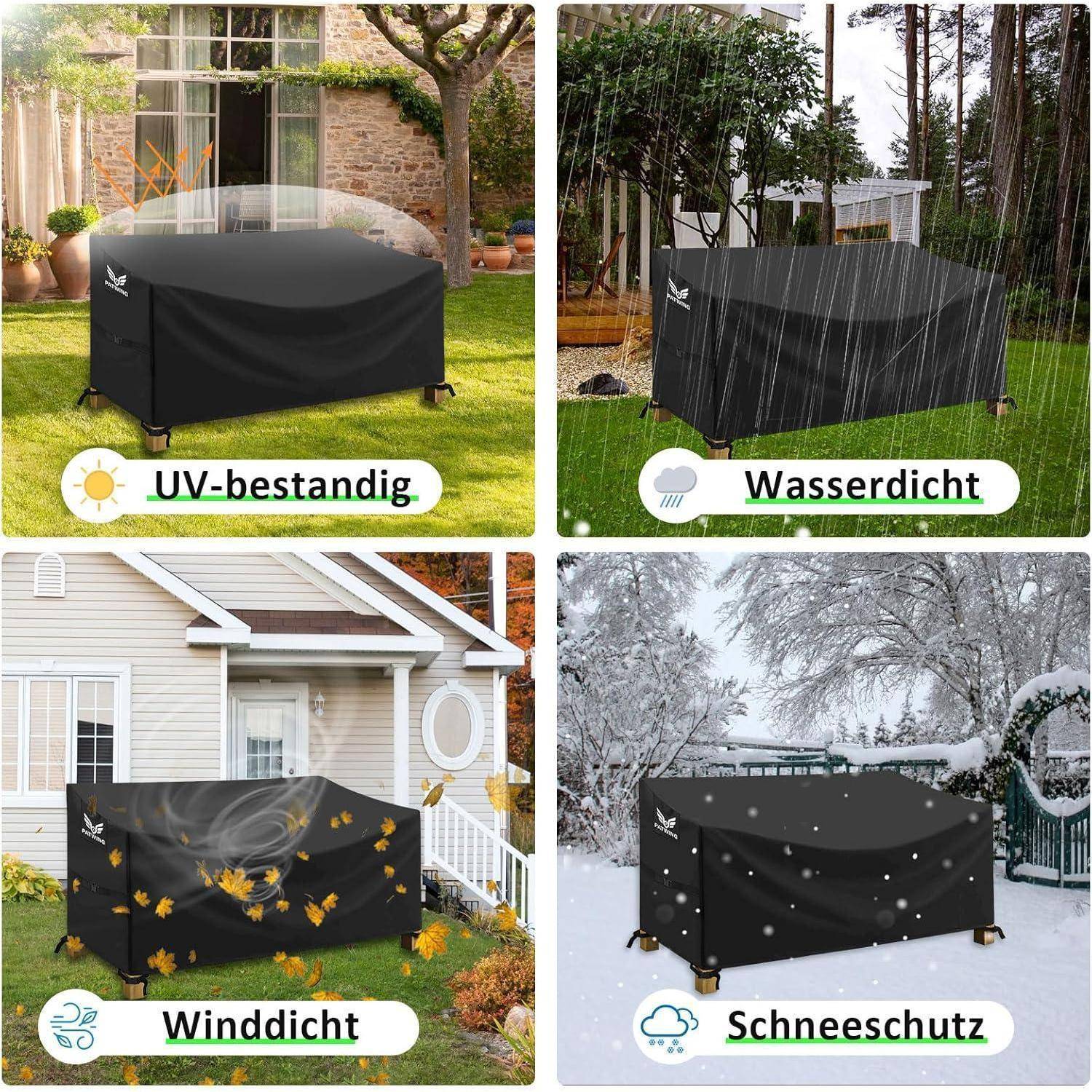 Schutzhülle für Gartenbank 600D Oxford Wasserdicht 134x66x63/89cm