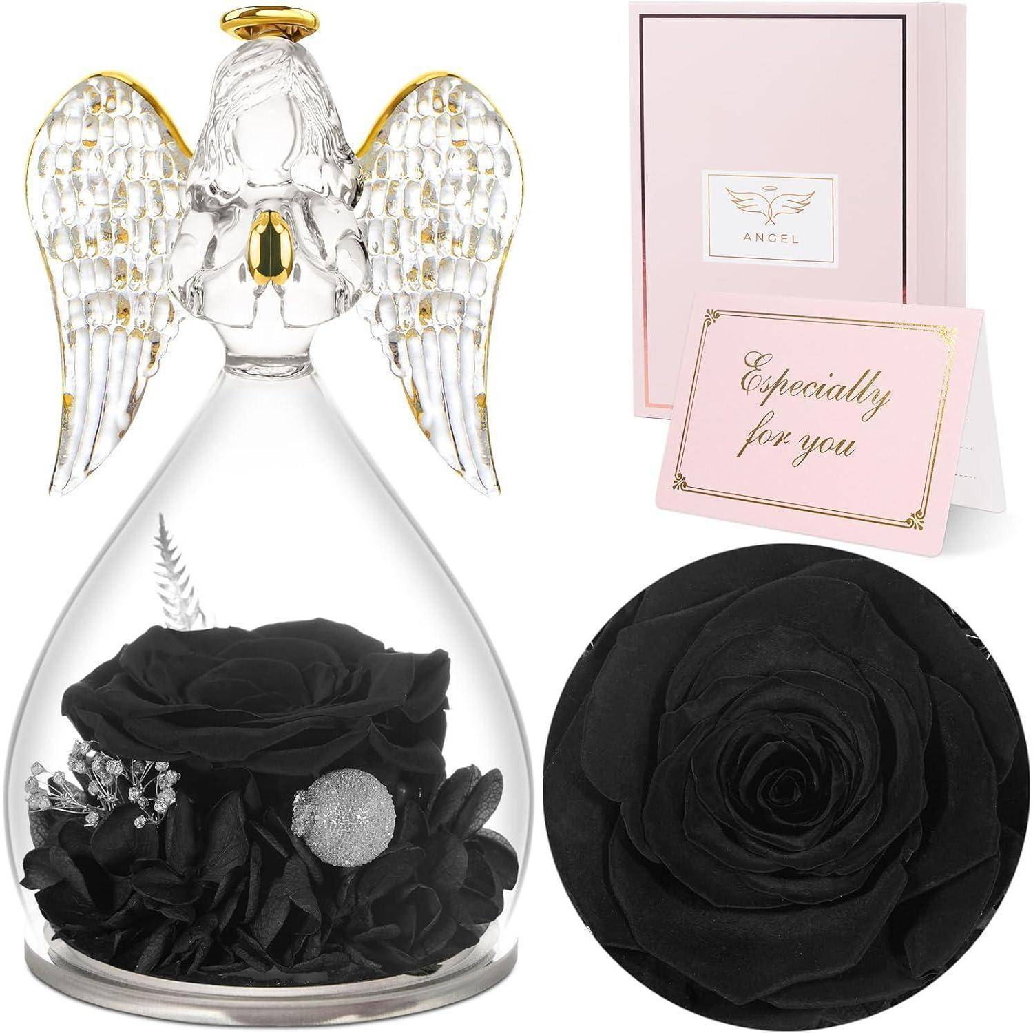 Ewige Rose mit Engel Figur in
