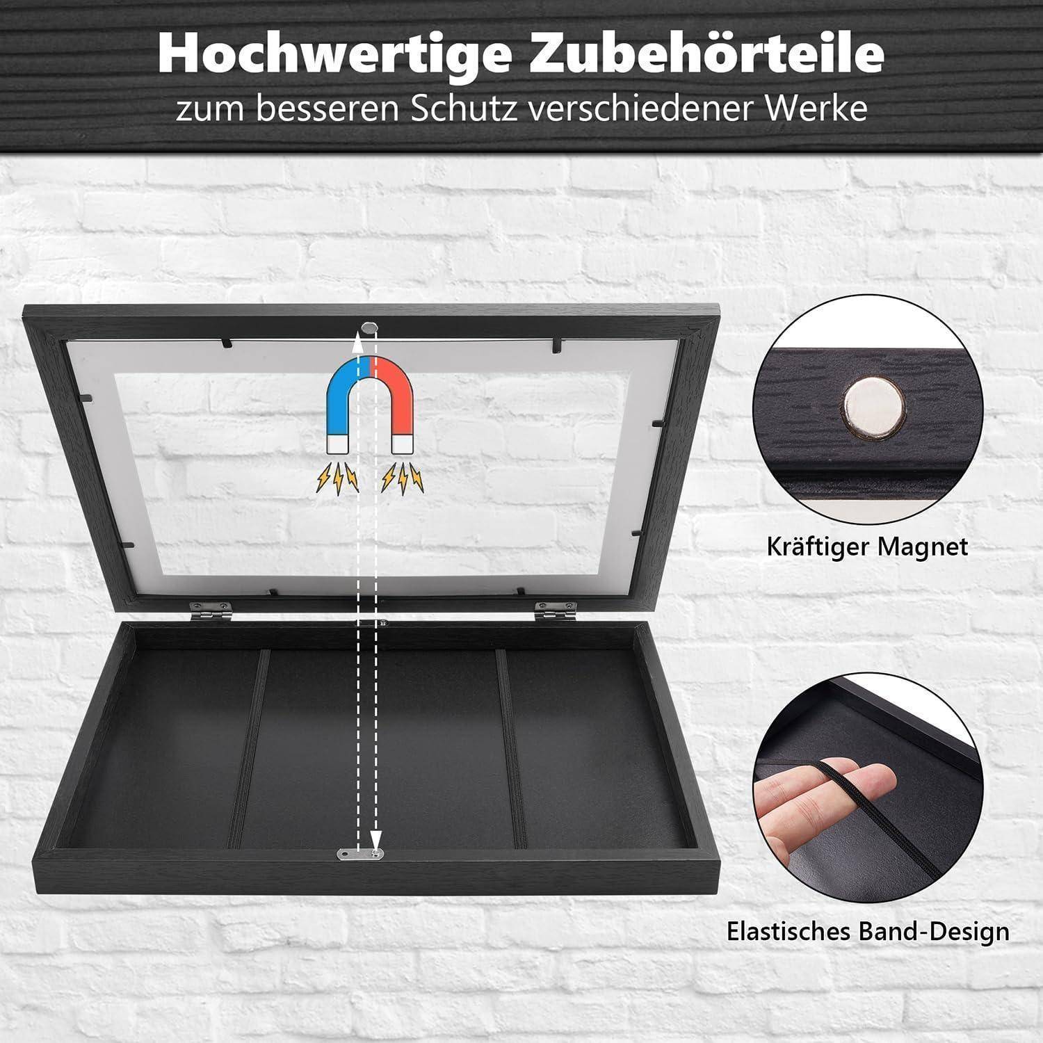 Bilderrahmen Kinderzeichnungen A4, 2er Set Schwarz Acrylglas MDF