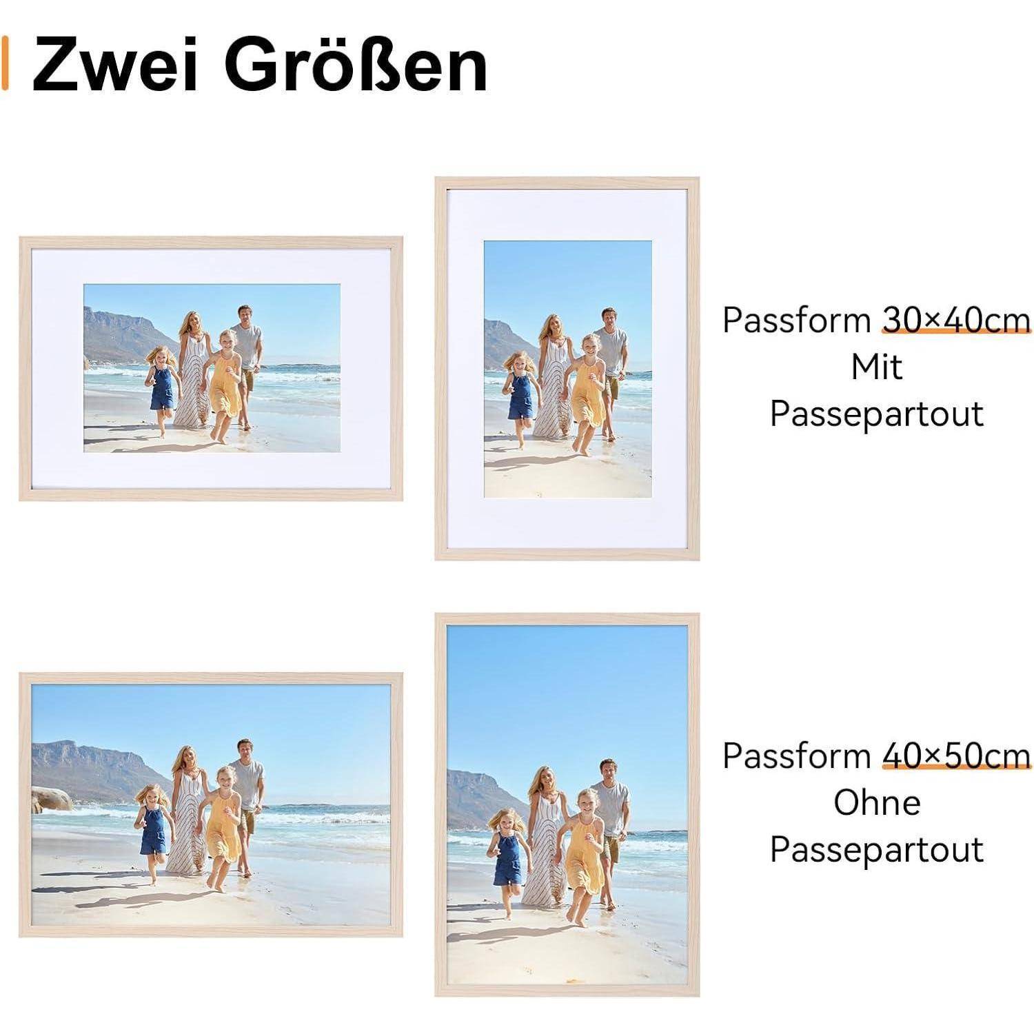 Bilderrahmen 40x50 cm Weiß Fotorahmen Posterrahmen Passepartout