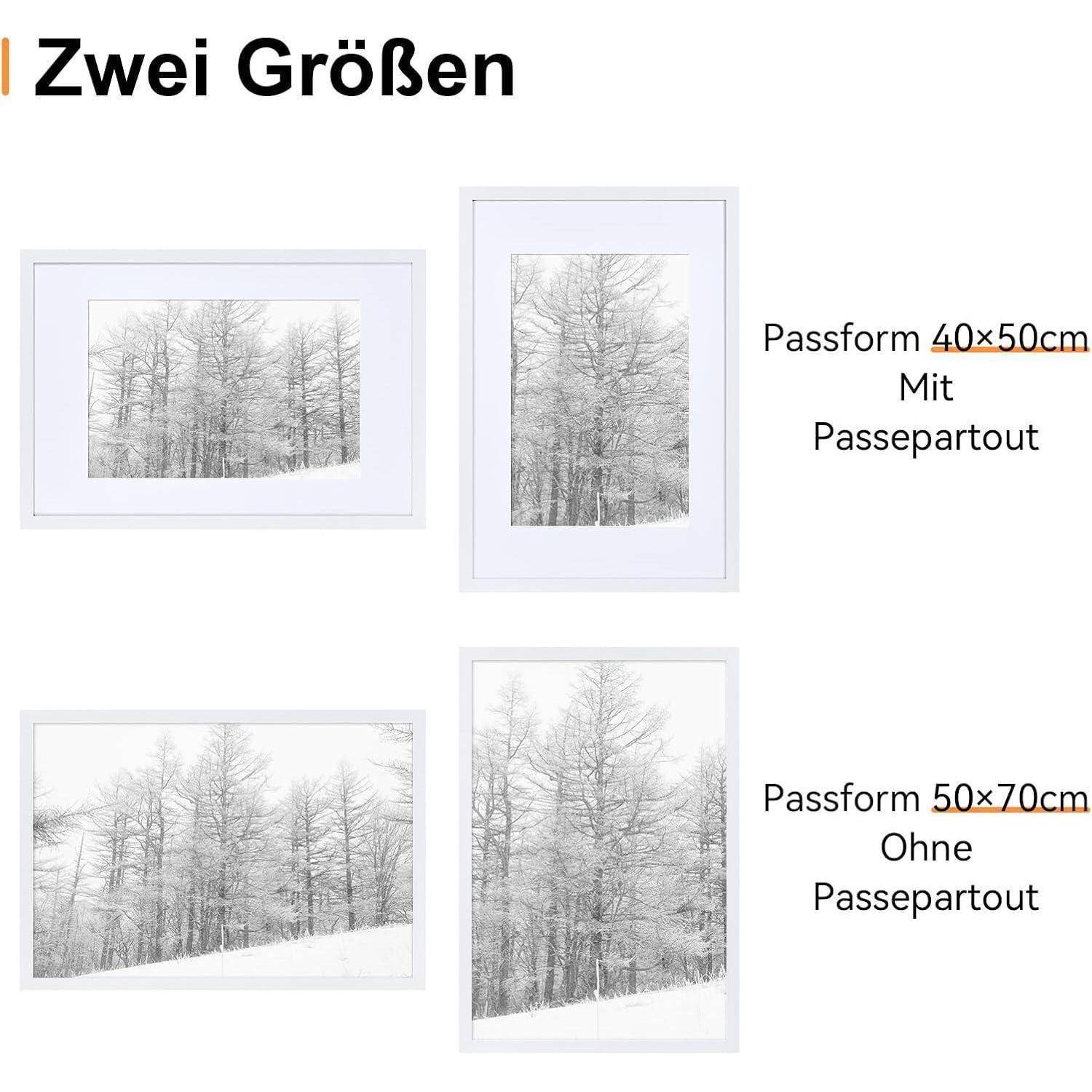 Bilderrahmen 50x70 cm Weiß Fotorahmen Collage Holzrahmen Acrylglas