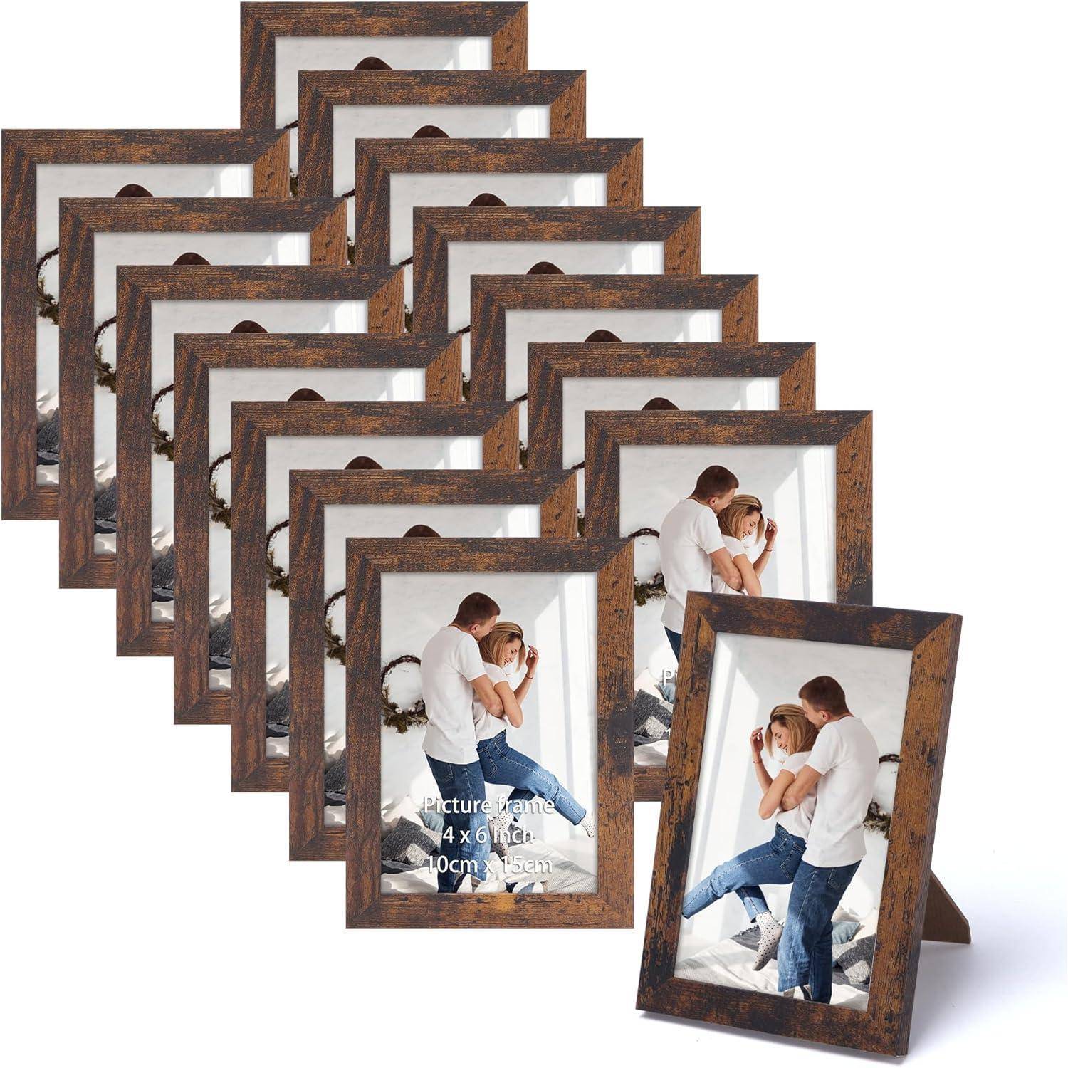 Bilderrahmen Set Braun 10x15 Collage Fotorahmen Wand Tisch 15er