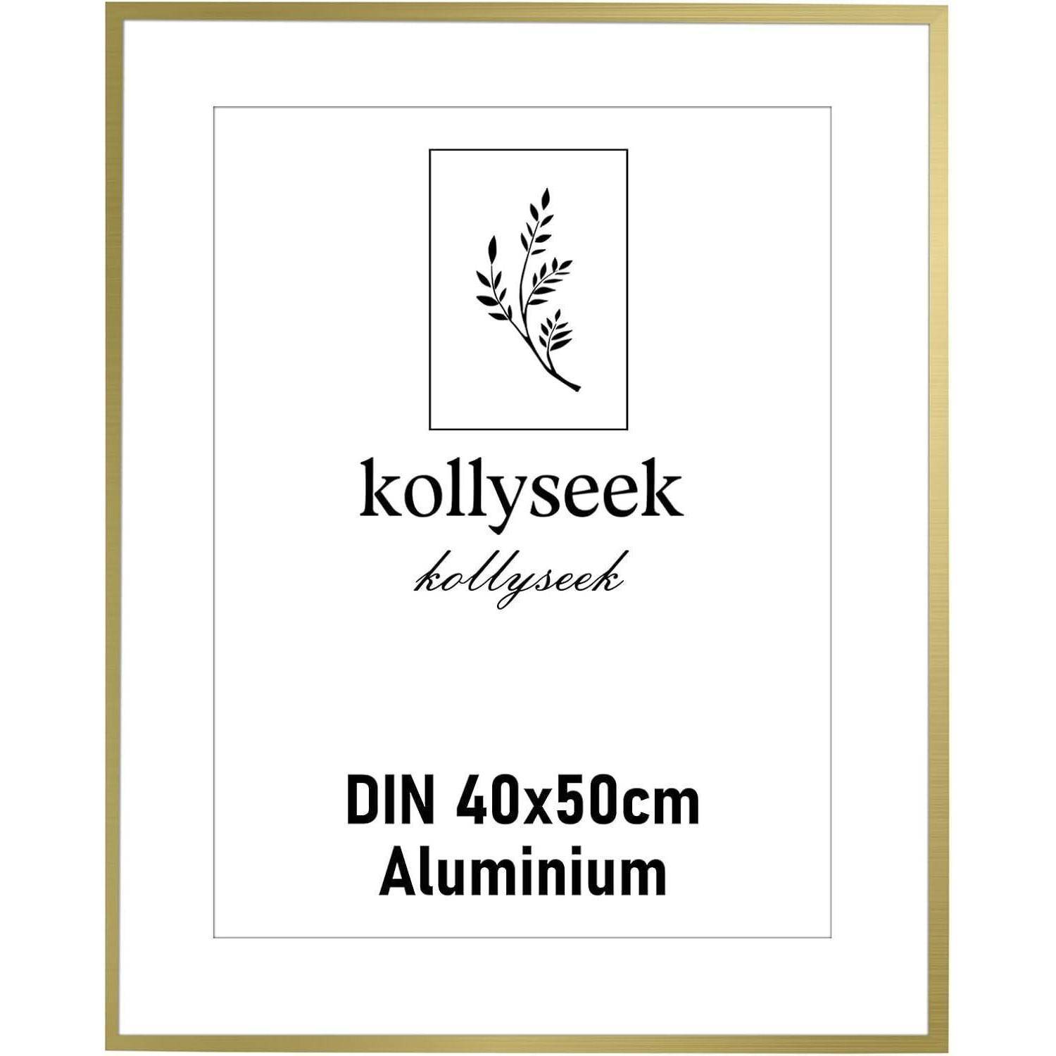 Bilderrahmen Aluminium Gold 40x50cm Acrylglas modern Picture Frame