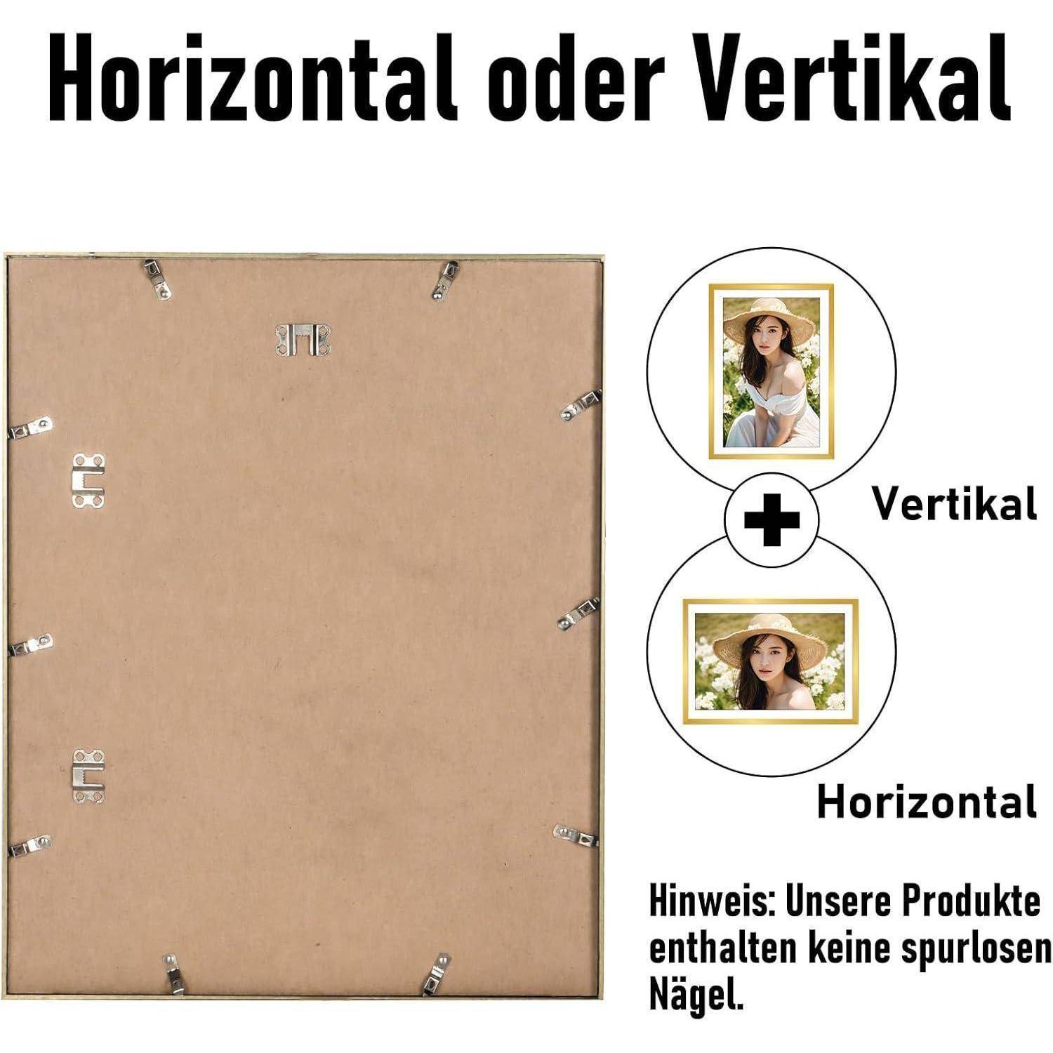 Bilderrahmen Aluminium Gold 40x50cm Acrylglas modern Picture Frame