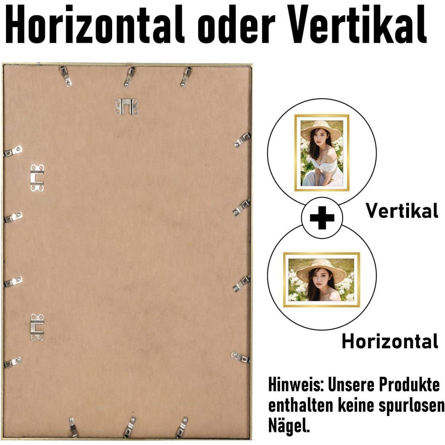 Bilderrahmen Aluminium 40x60 cm Gold Acrylglas Poster Rahmen modern