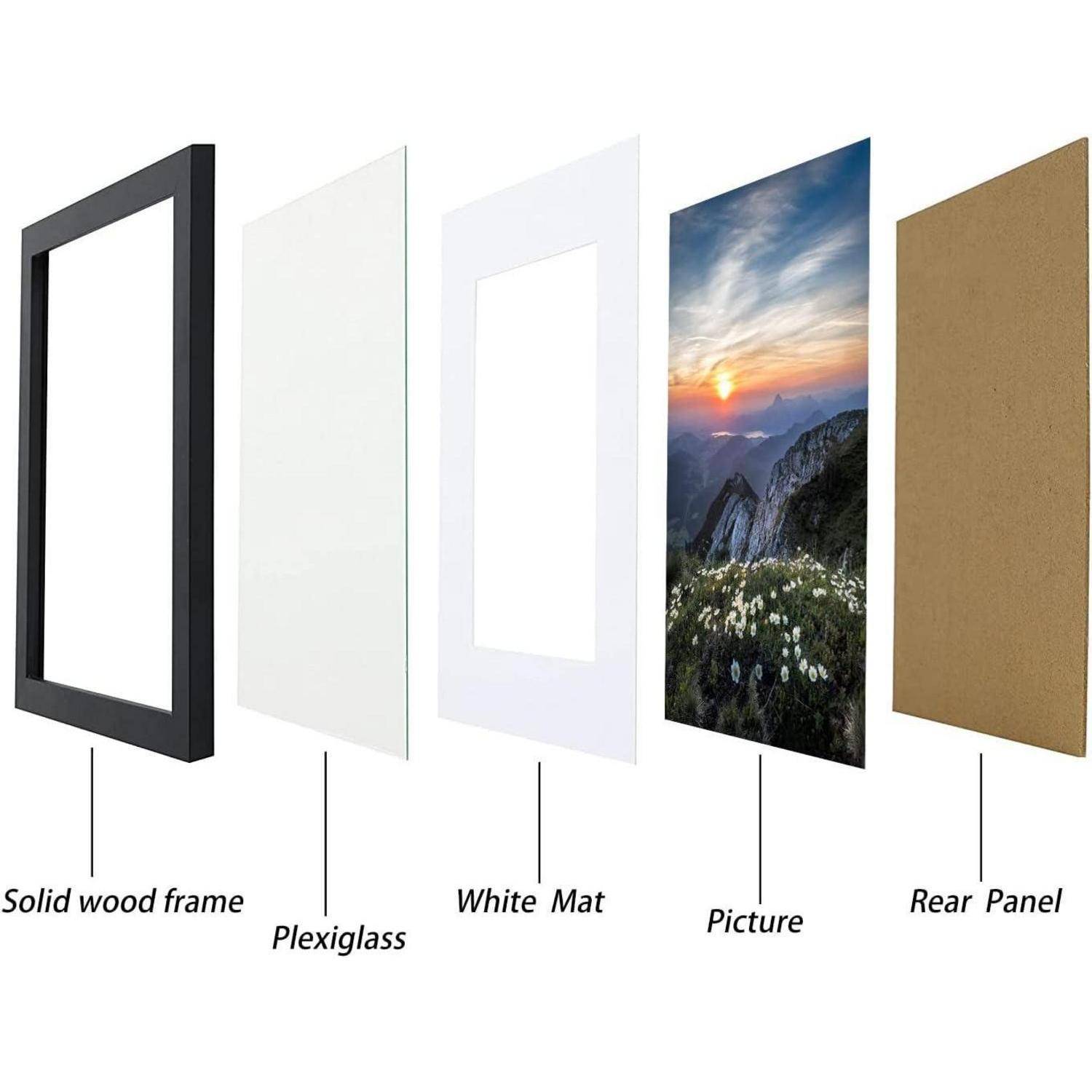 30x40 cm Bilderrahmen 2er Set Schwarz für A4 Fotos