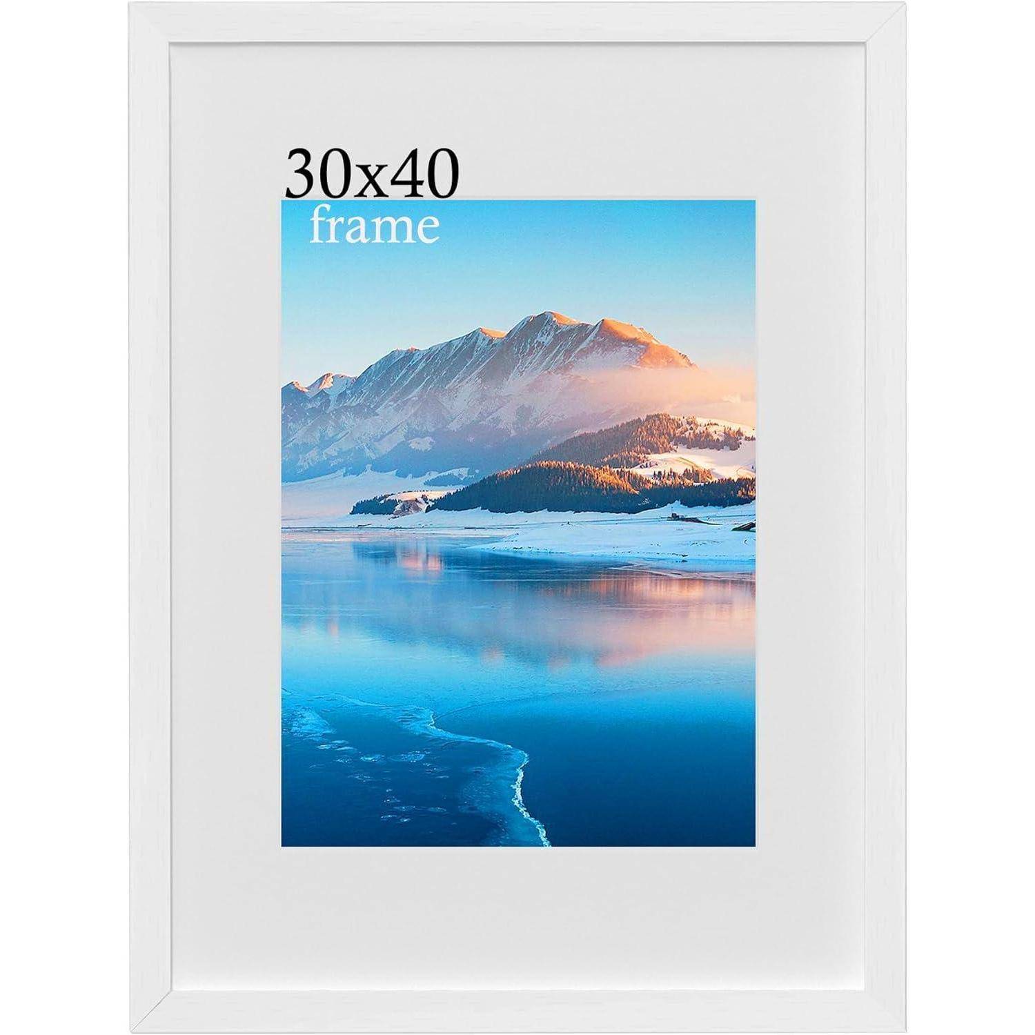 Bilderrahmen Weiß Holz 30x40 cm Fotorahmen A4 für Wohnzimmer