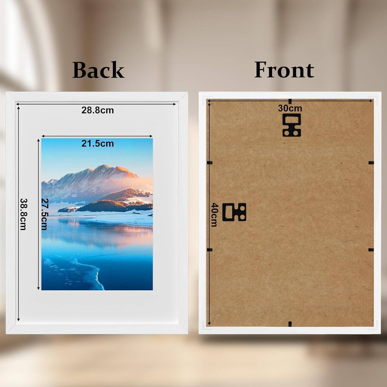 Bilderrahmen Weiß Holz 30x40 cm Fotorahmen A4 für Wohnzimmer