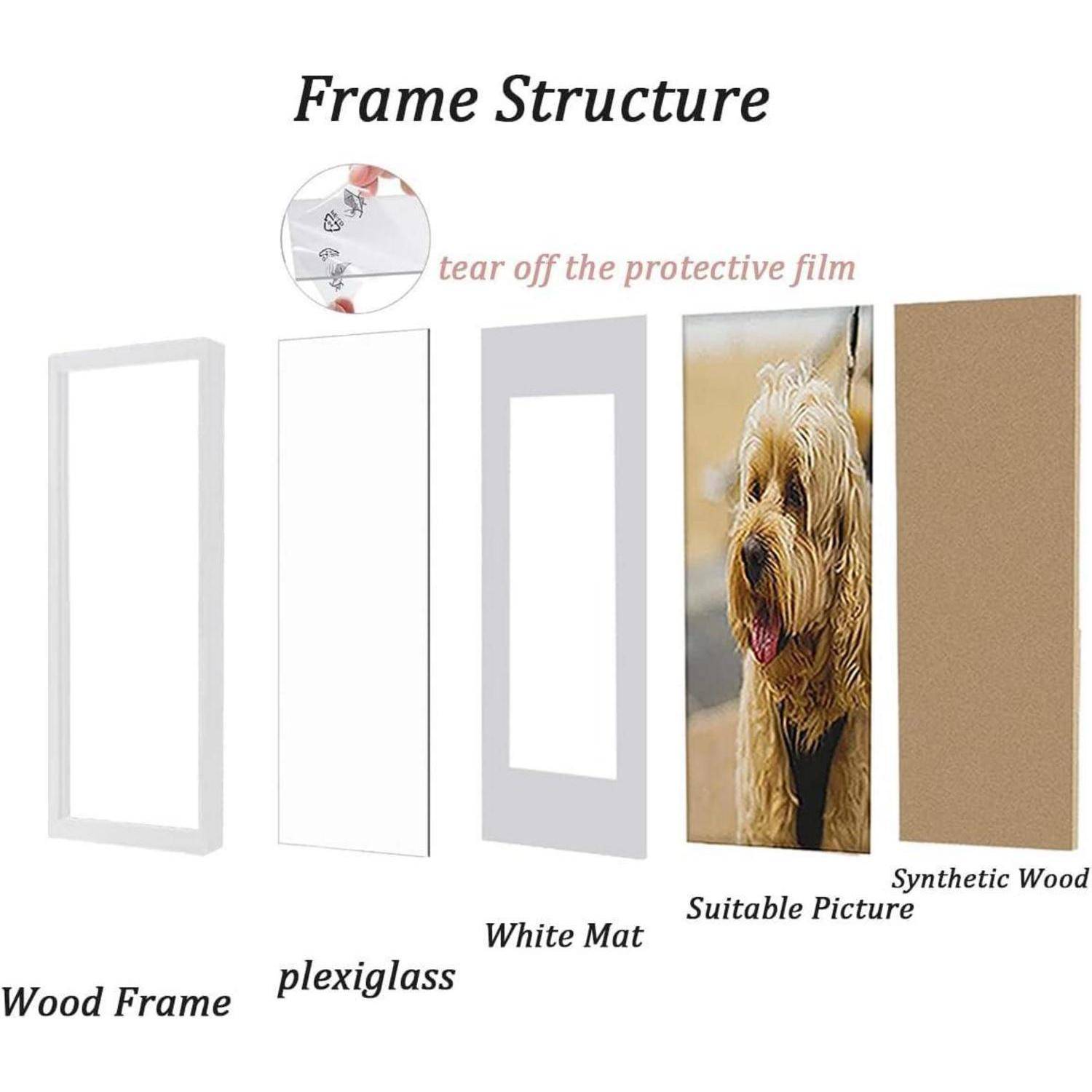 Bilderrahmen Weiß Holz 30x40 cm Fotorahmen A4 für Wohnzimmer