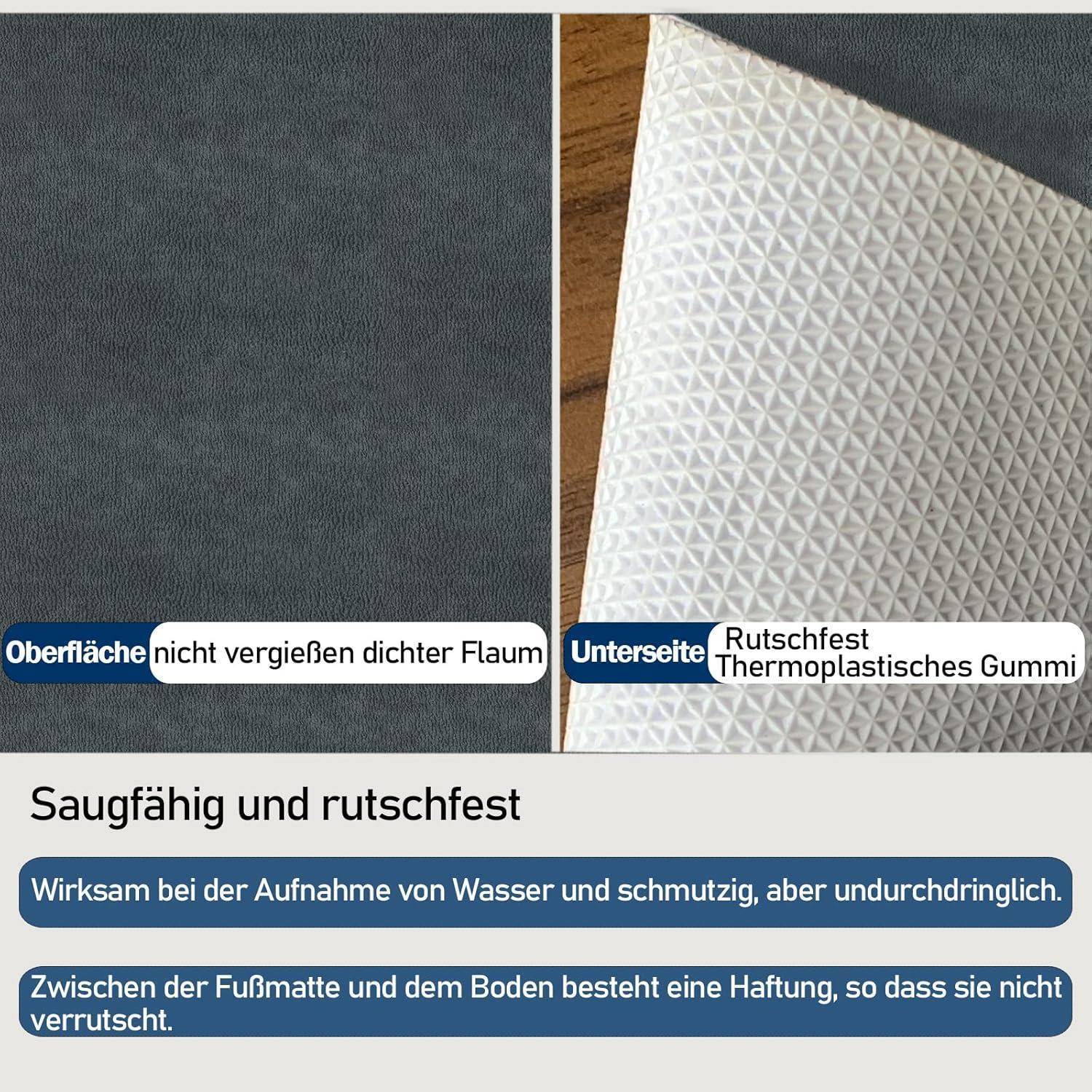 Fußmatte Schmutzfangmatte waschbar Dunkelgrau 80 x 120 cm Rechteckig