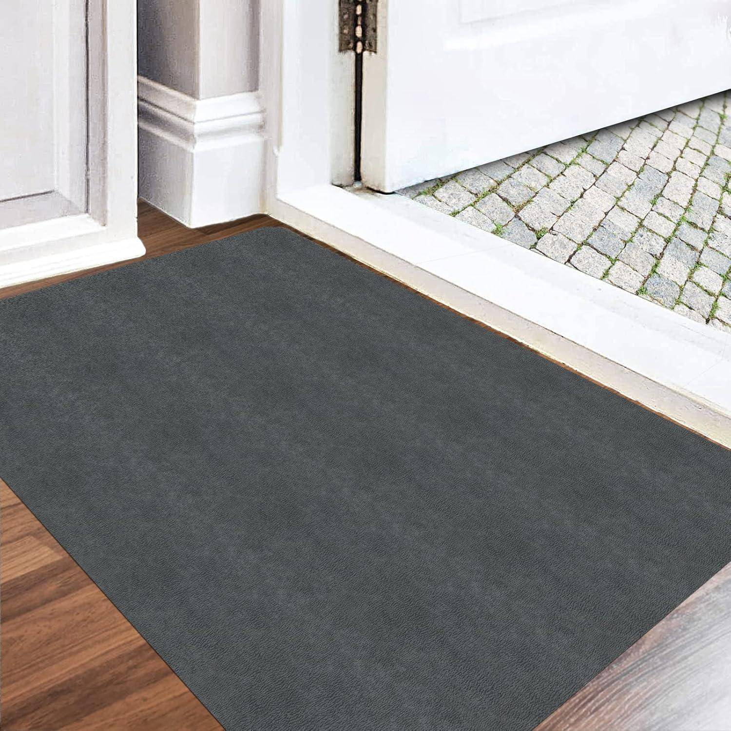 Fußmatte innen 90x200cm waschbar Schmutzfangmatte Dunkelgrau