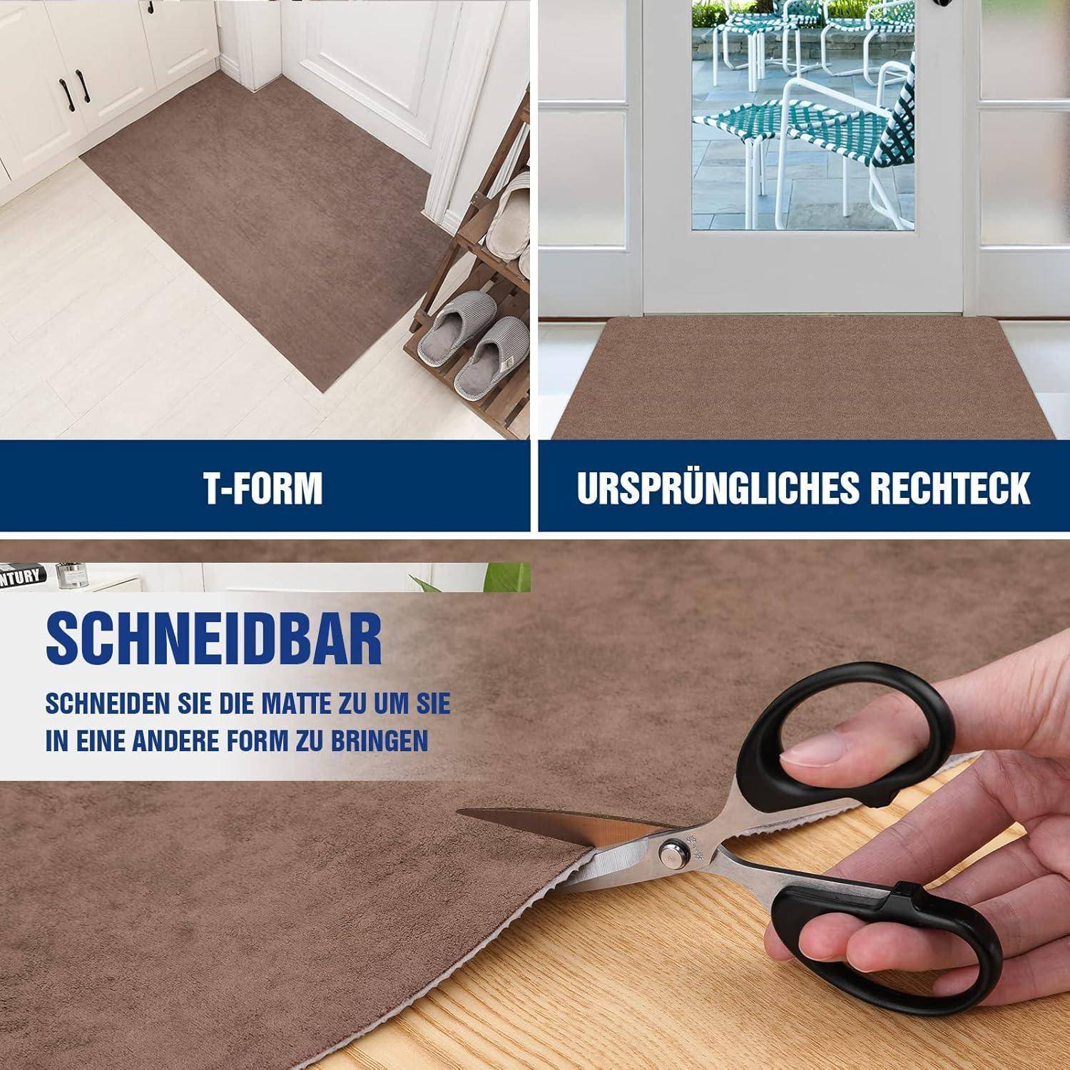 Fußmatte waschbar Schmutzfangmatte superdünn strapazierfähig