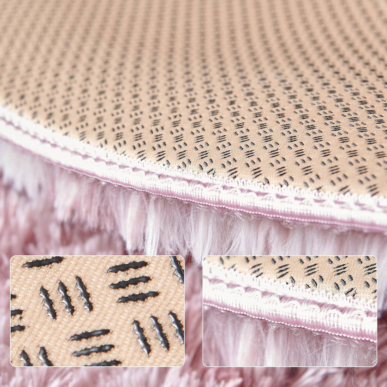 Flauschiger Kinderteppich lila-rosa Ø 100 cm rund, weicher