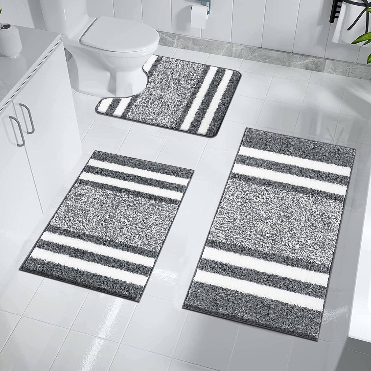 Ultra Dicker 3-TLG. Badteppich Set Hochflor Rutschfest