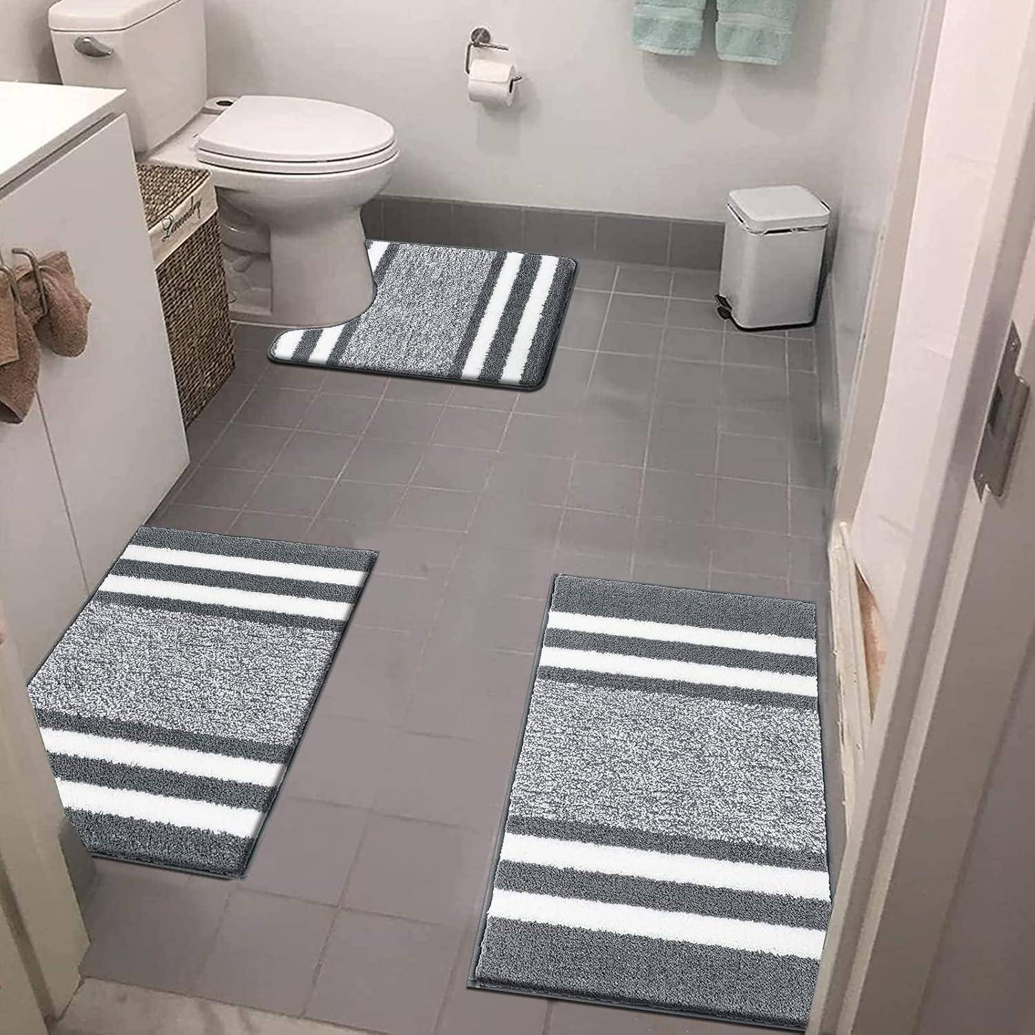 Ultra Dicker 3-TLG. Badteppich Set Hochflor Rutschfest