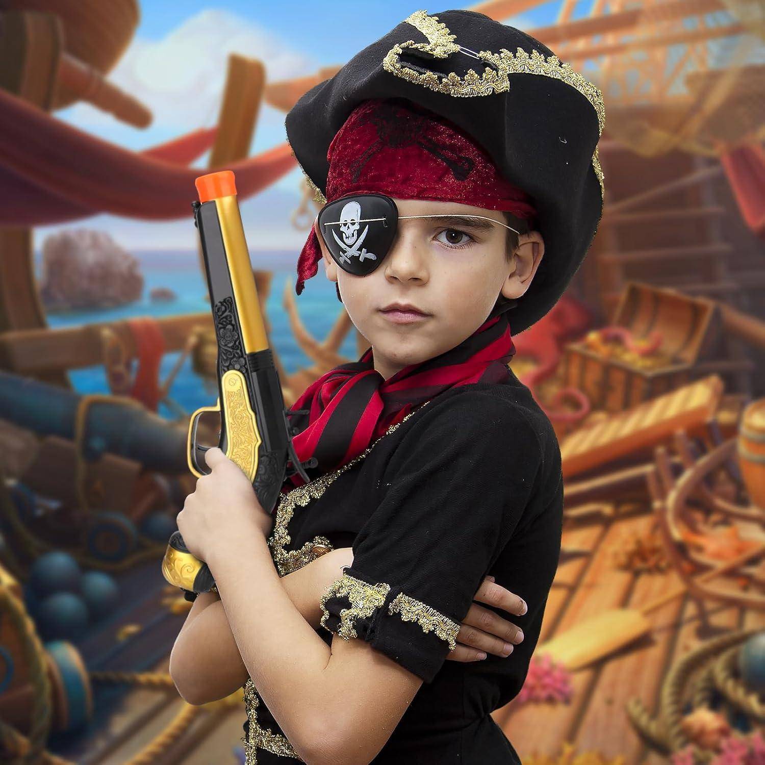 Piratenpistole für Kinder - Seeräuber Gewehr mit 20 Weichen Kugeln