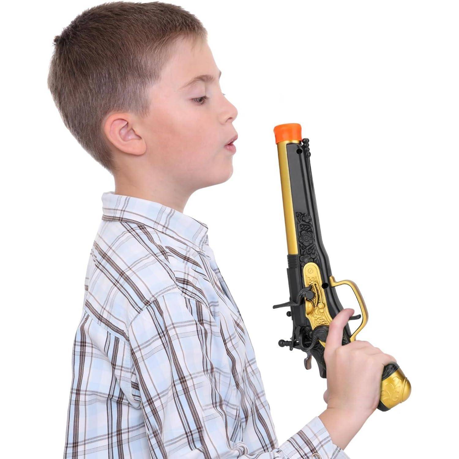 Piratenpistole für Kinder - Seeräuber Gewehr mit 20 Weichen Kugeln