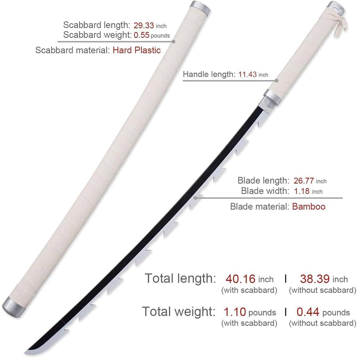 Cosplay Anime Bambus Schwert Katana 103cm Samuraimesser Blau
