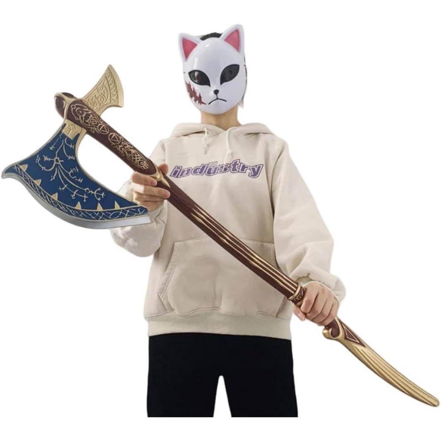 Halloween-Cosplay-Axt 94 cm LARP Schaumstoff RequisitenGod Kriegsaxt